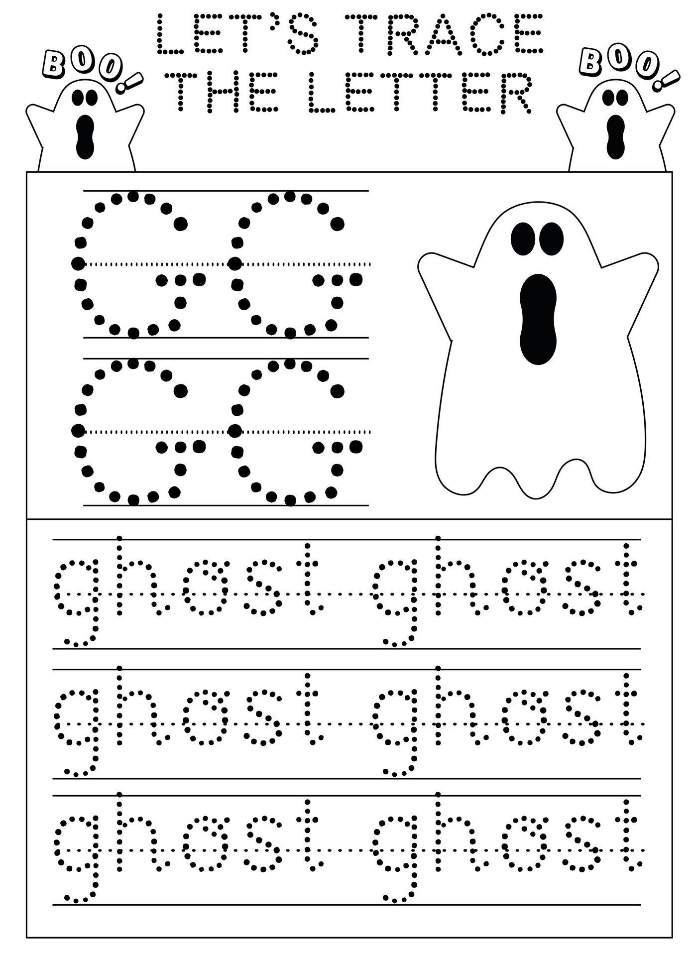 Ghost-Themed Alphabet Tracing Printables