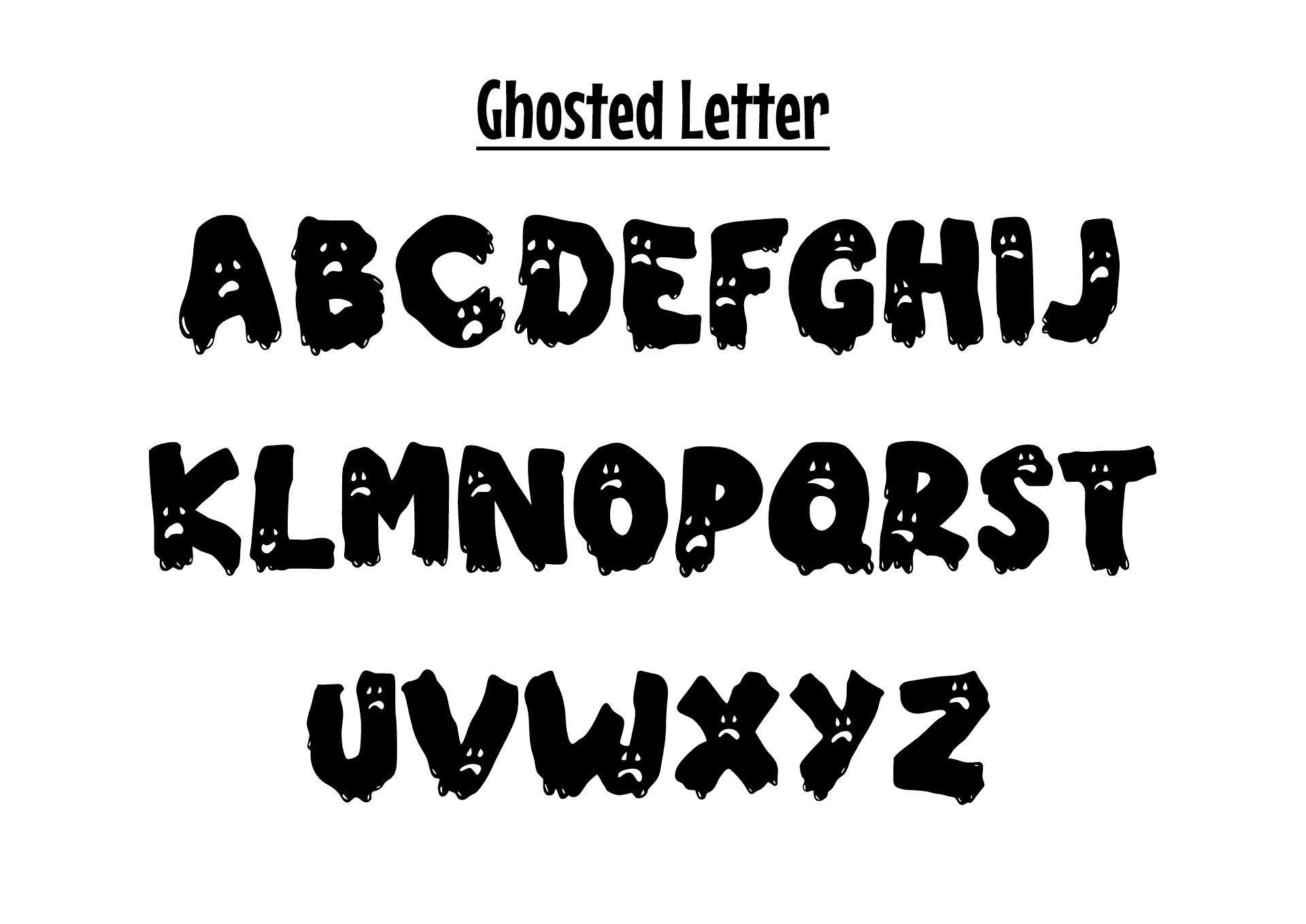 Ghosted Printable Letter Designs