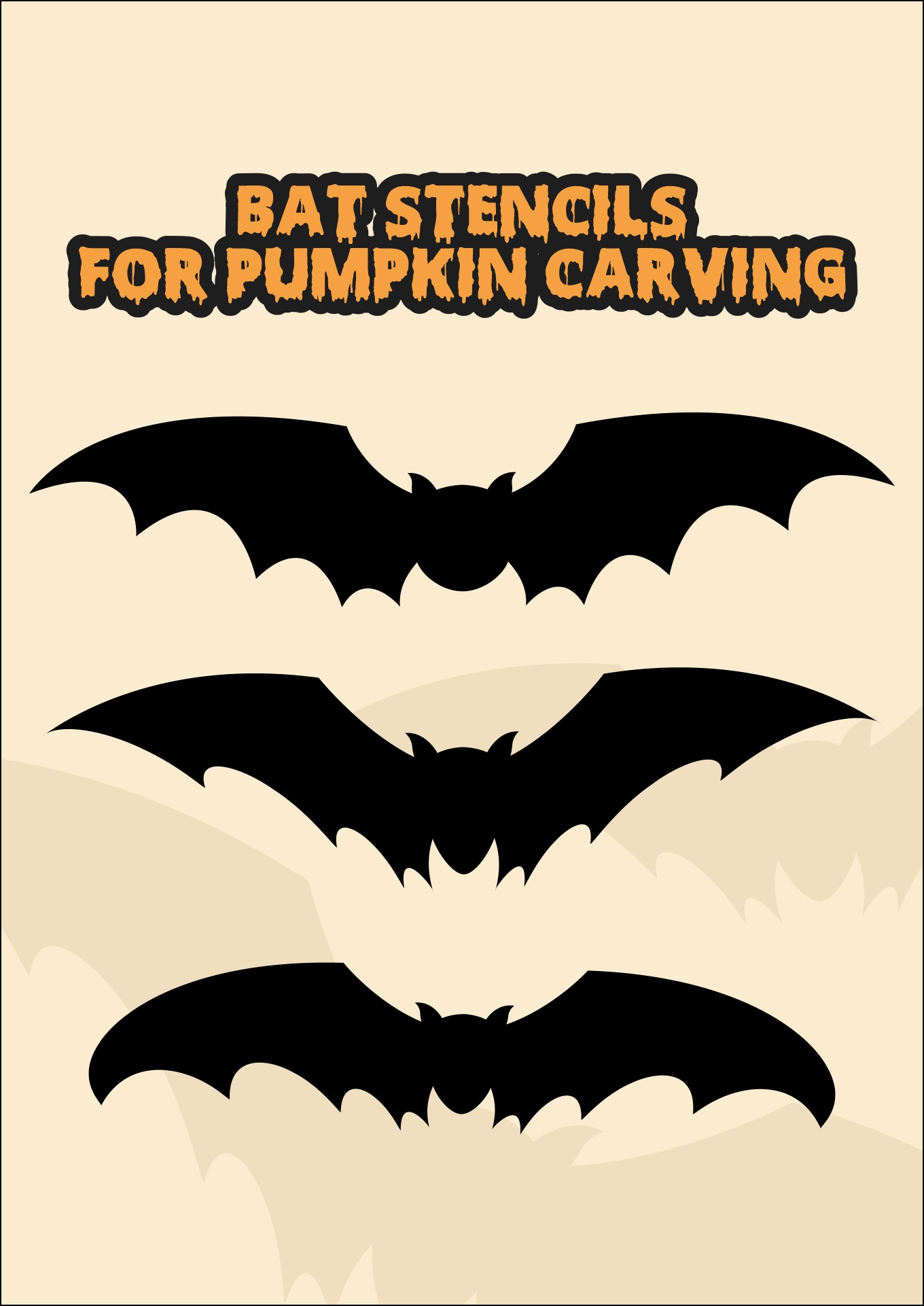 Halloween Bat Pumpkin Carving Stencils