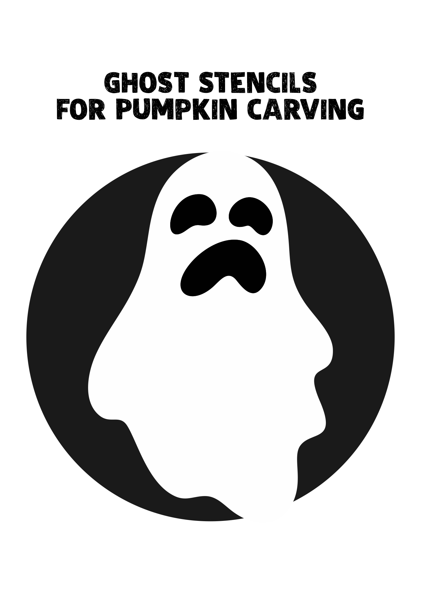 Halloween Ghost Stencils for Pumpkin Carving