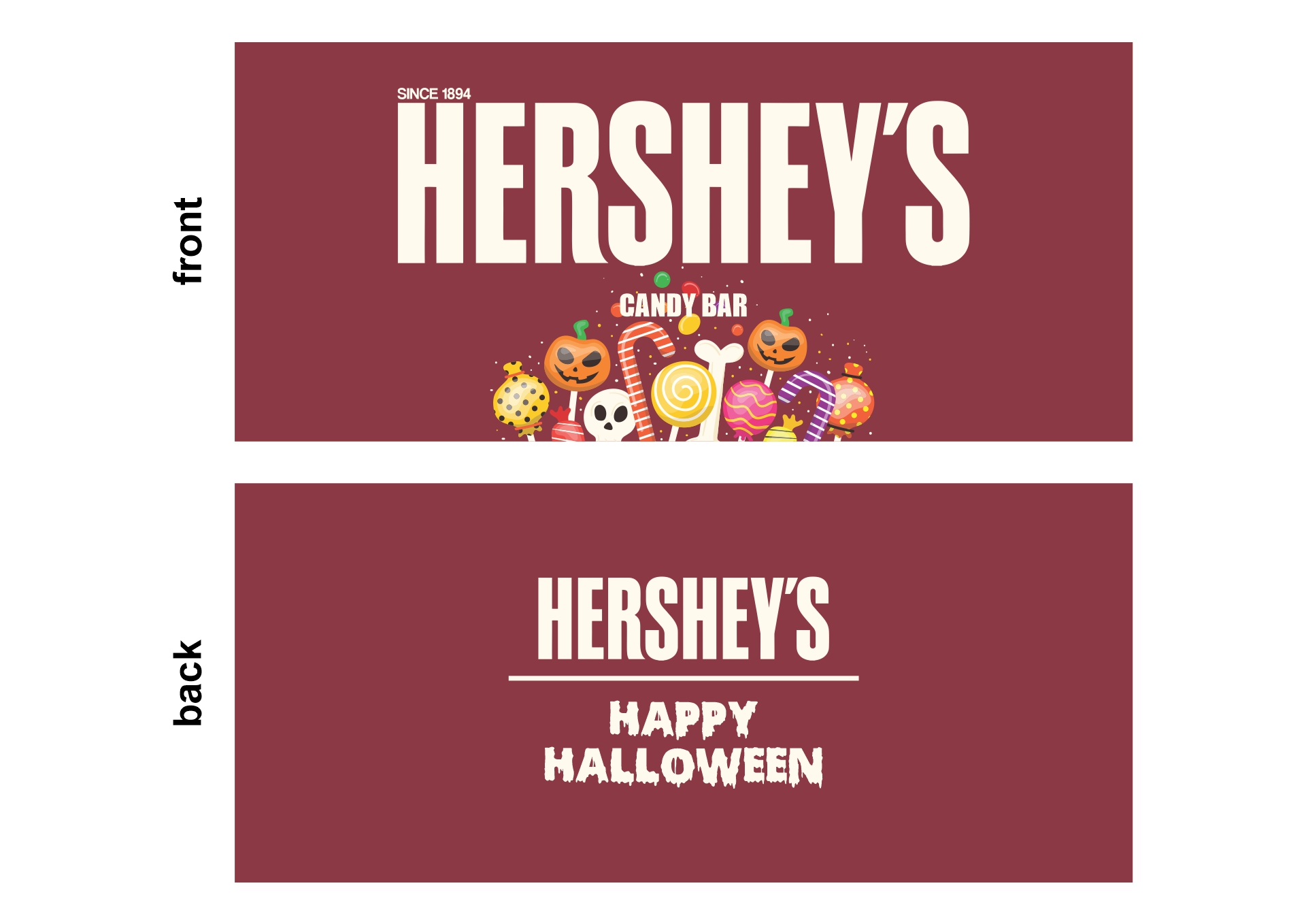 Halloween Hershey Candy Bar Wrapper Printable