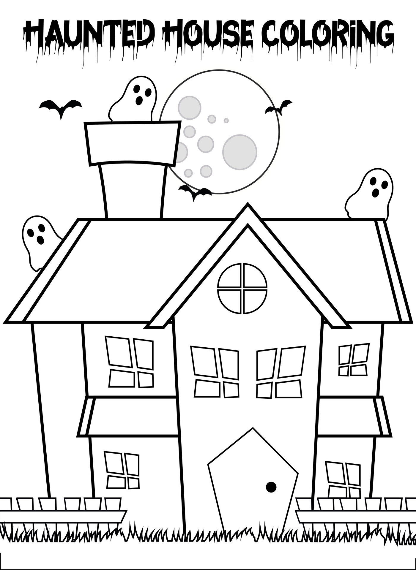 Haunted House Coloring Pages for Children