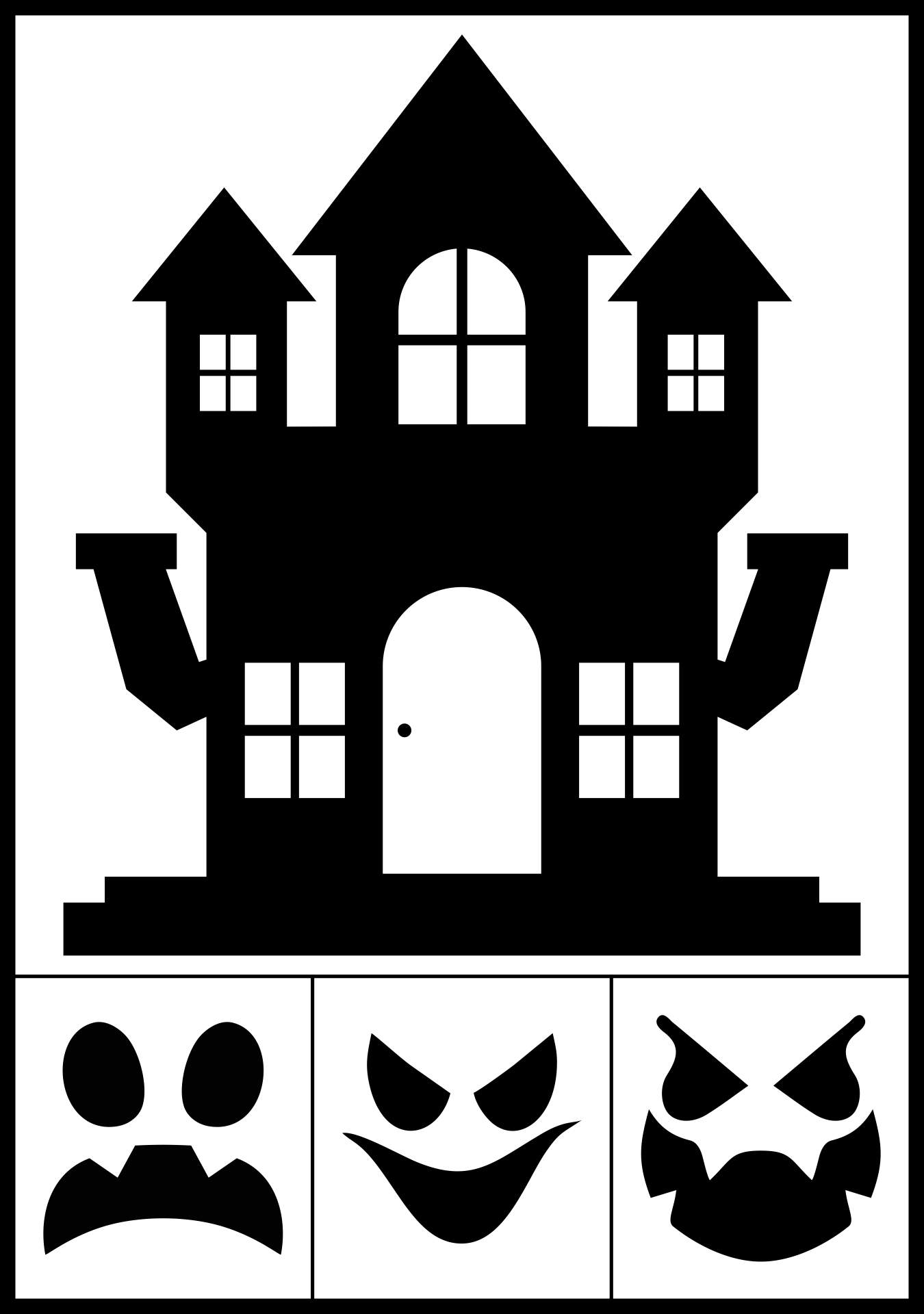 Haunted House Ghost Faces Kit Printable