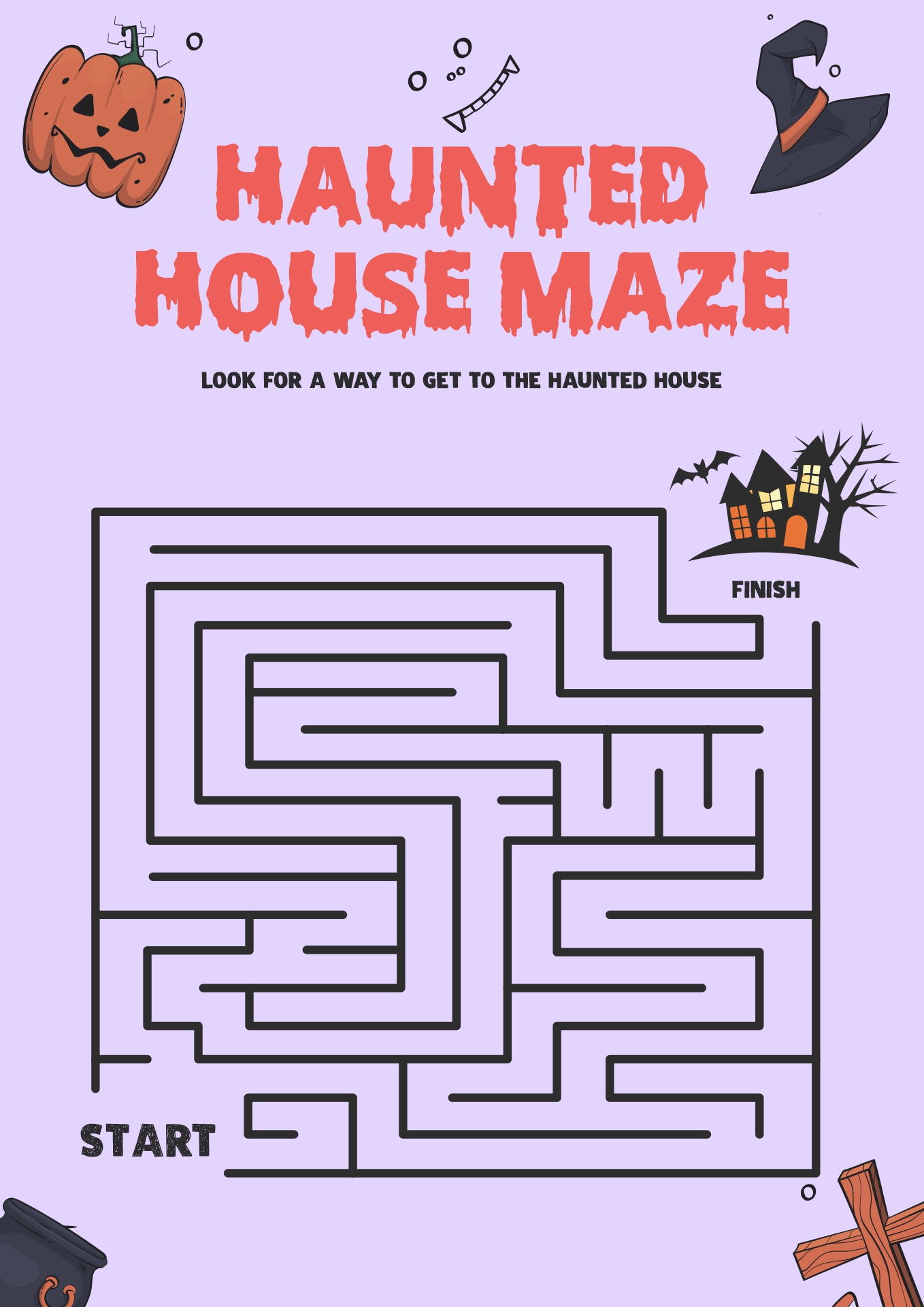 Haunted House Maze Printouts