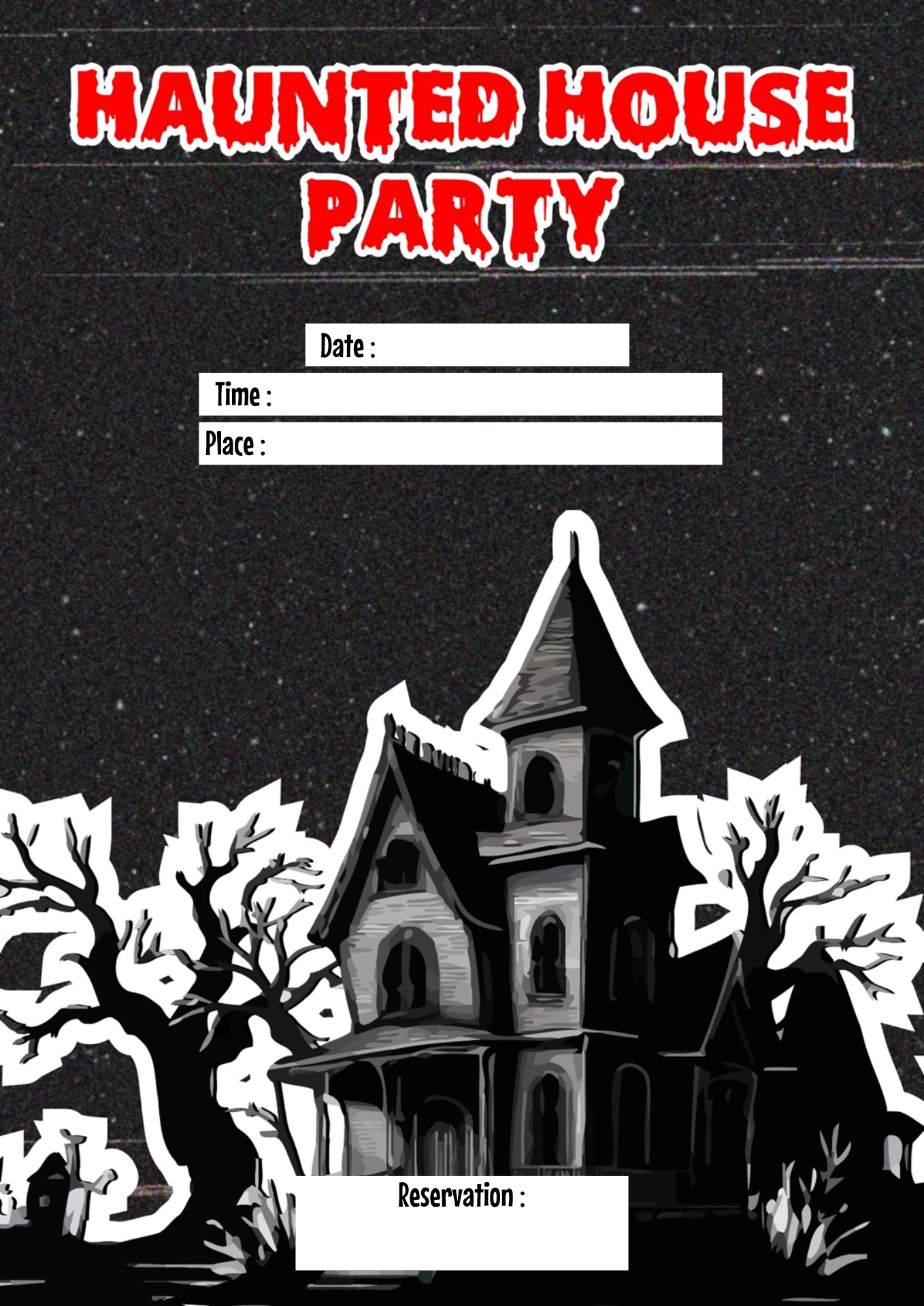 Haunted House Party Flyer Ideas