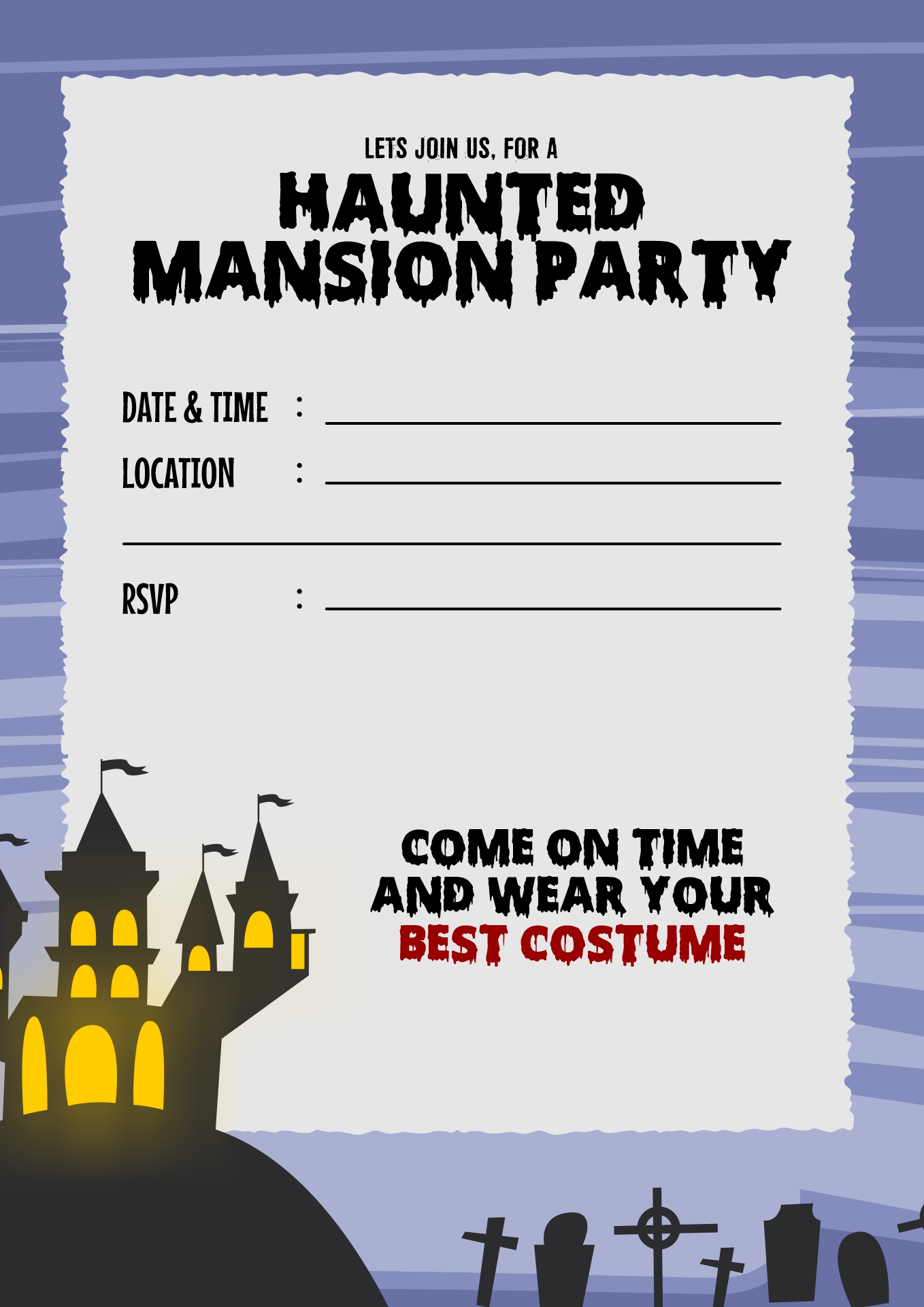 Haunted Mansion Party Invitations