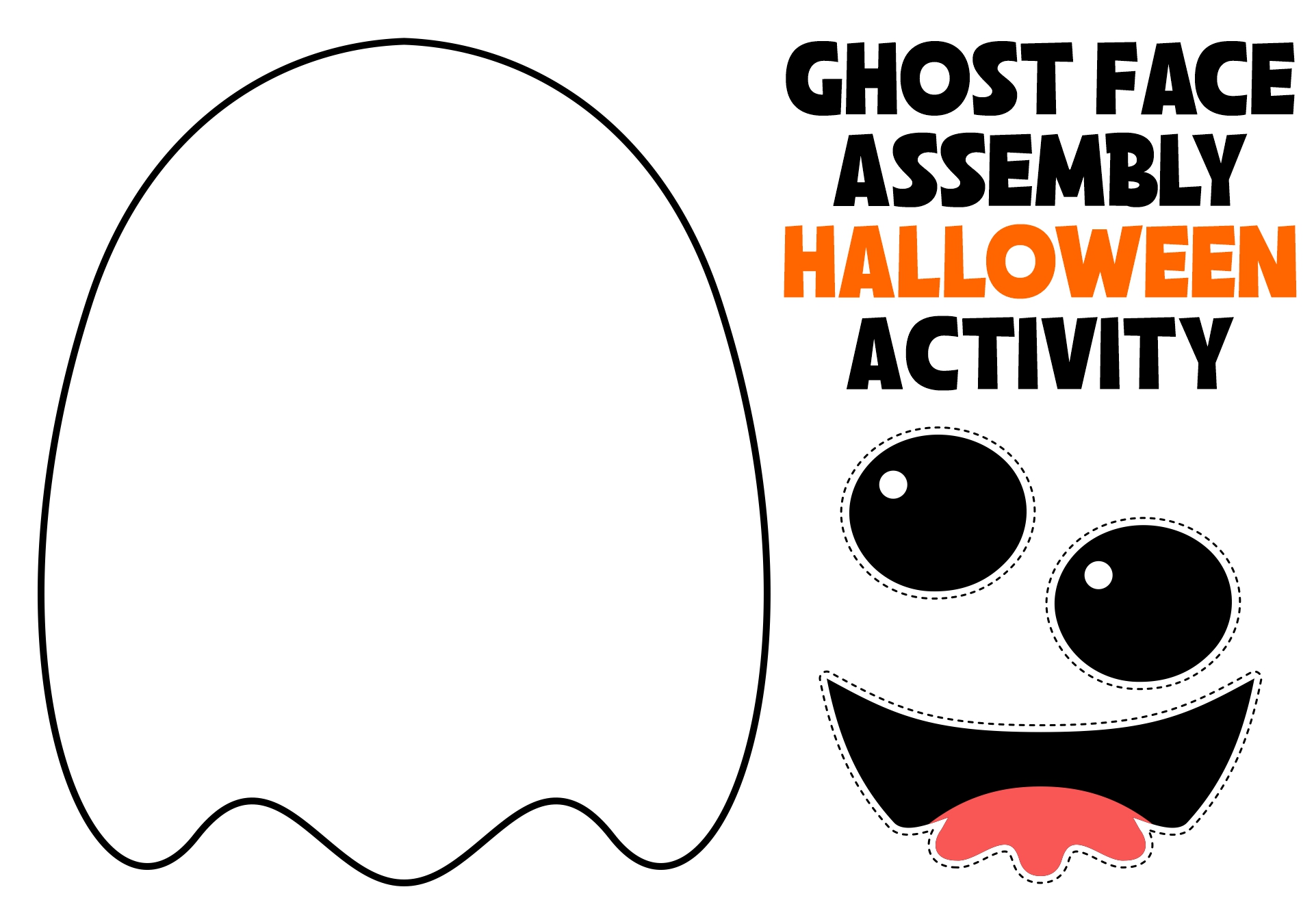 Kids Ghost Face Assembly Halloween Activity