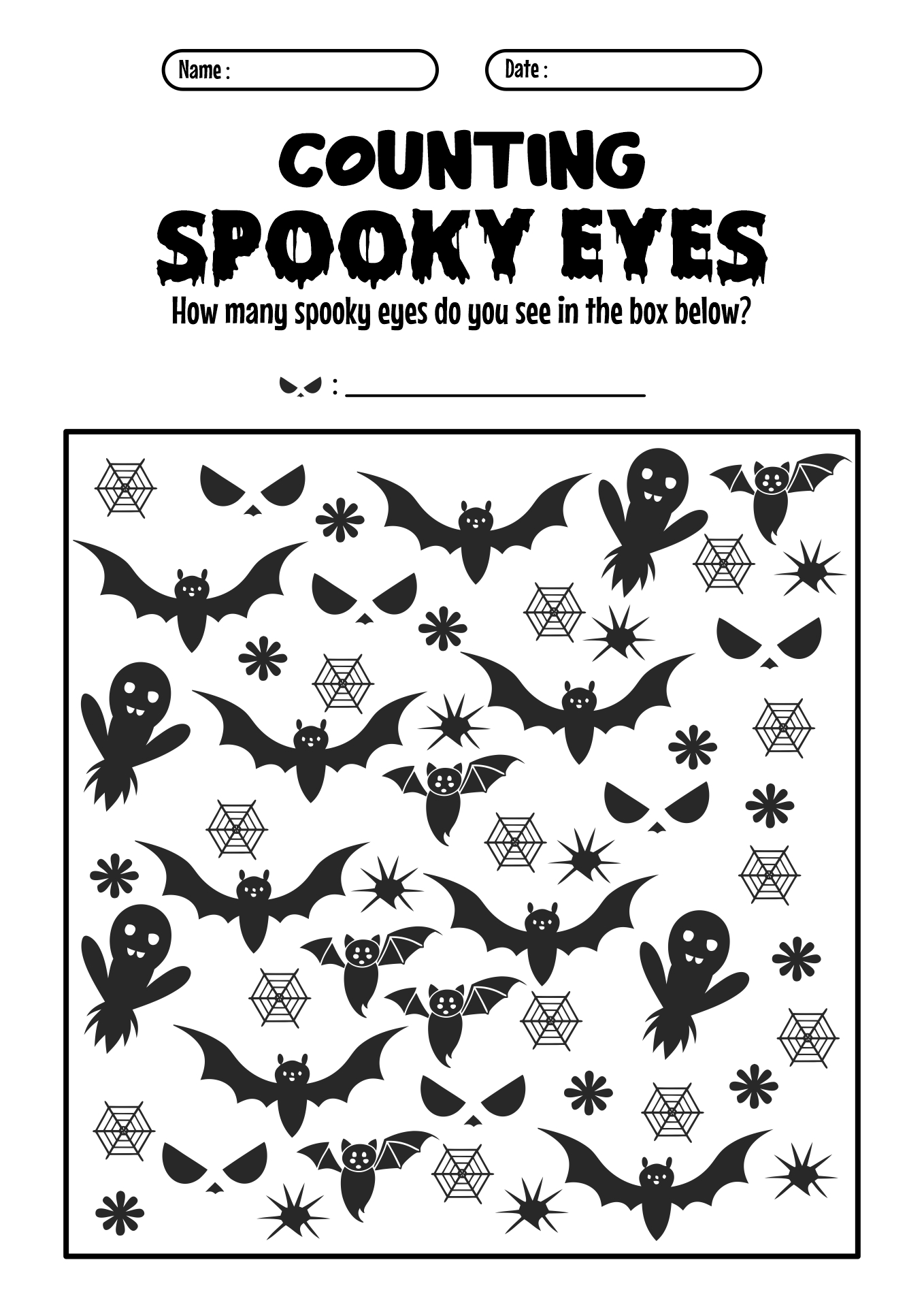 Kids Printable Spooky Eyes Activity Sheets