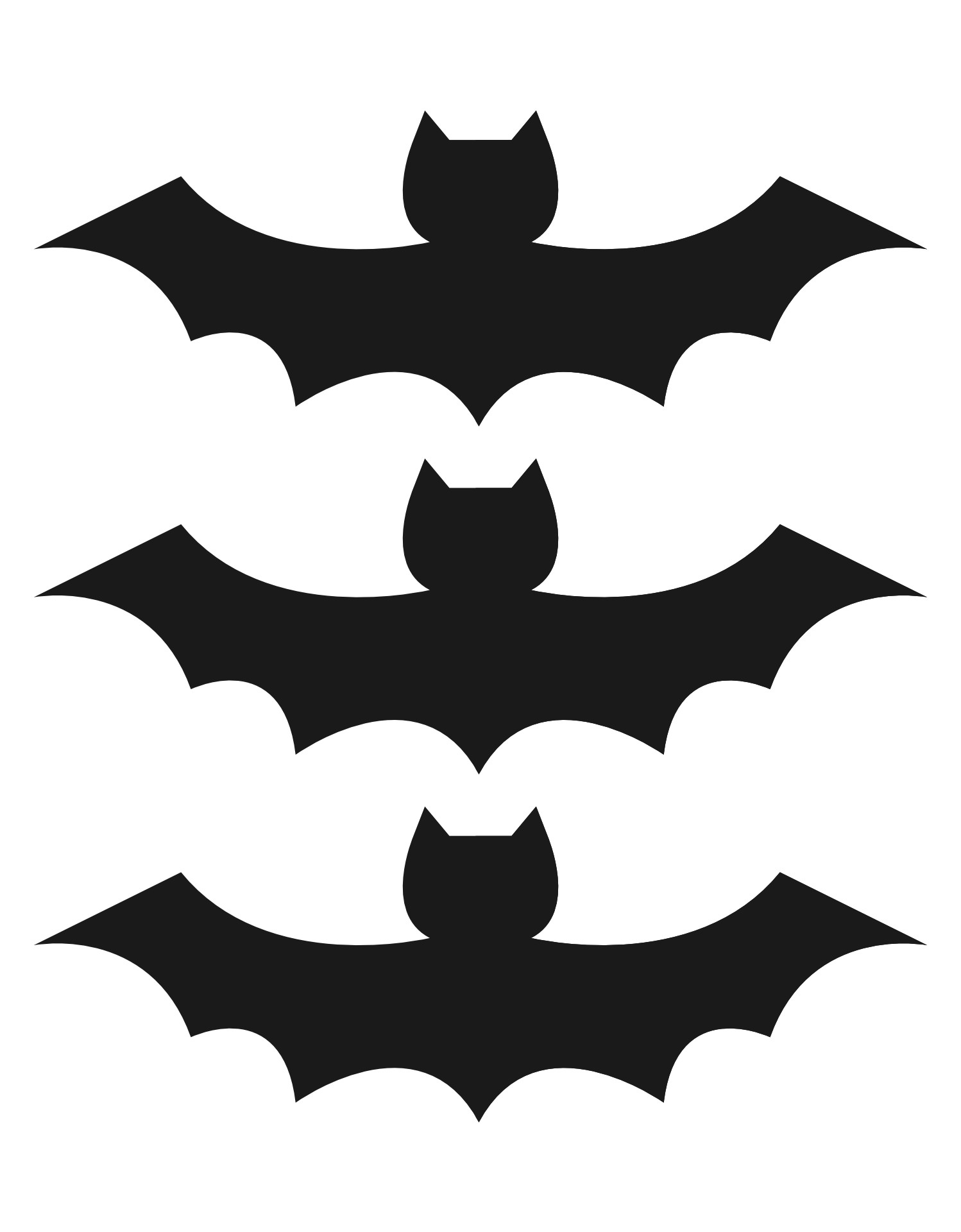 Large Printable Bat Shapes for Party Decor