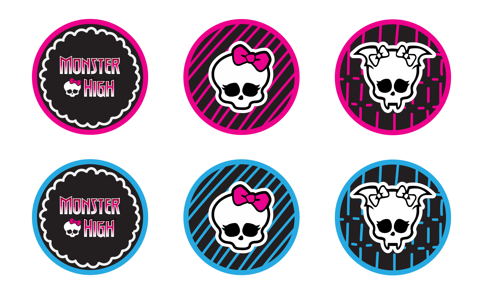 Monster High Birthday Party Cupcake Toppers