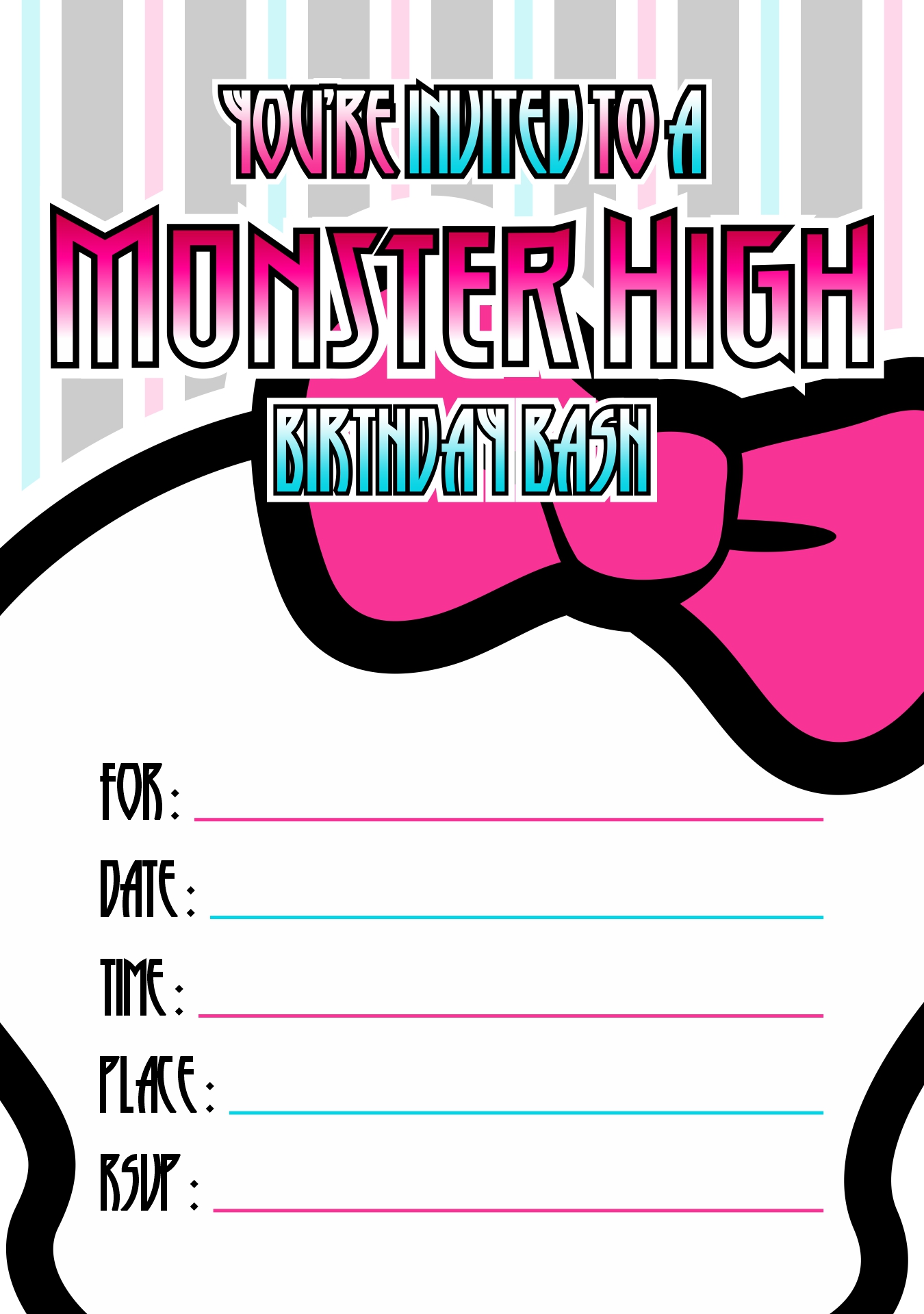 Monster High Birthday Party Invitations