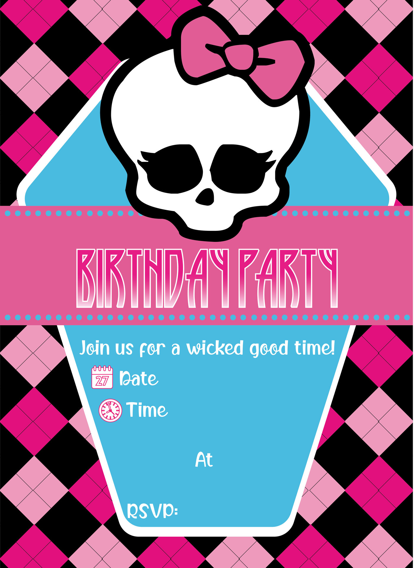 Monster High Birthday Party Invitations