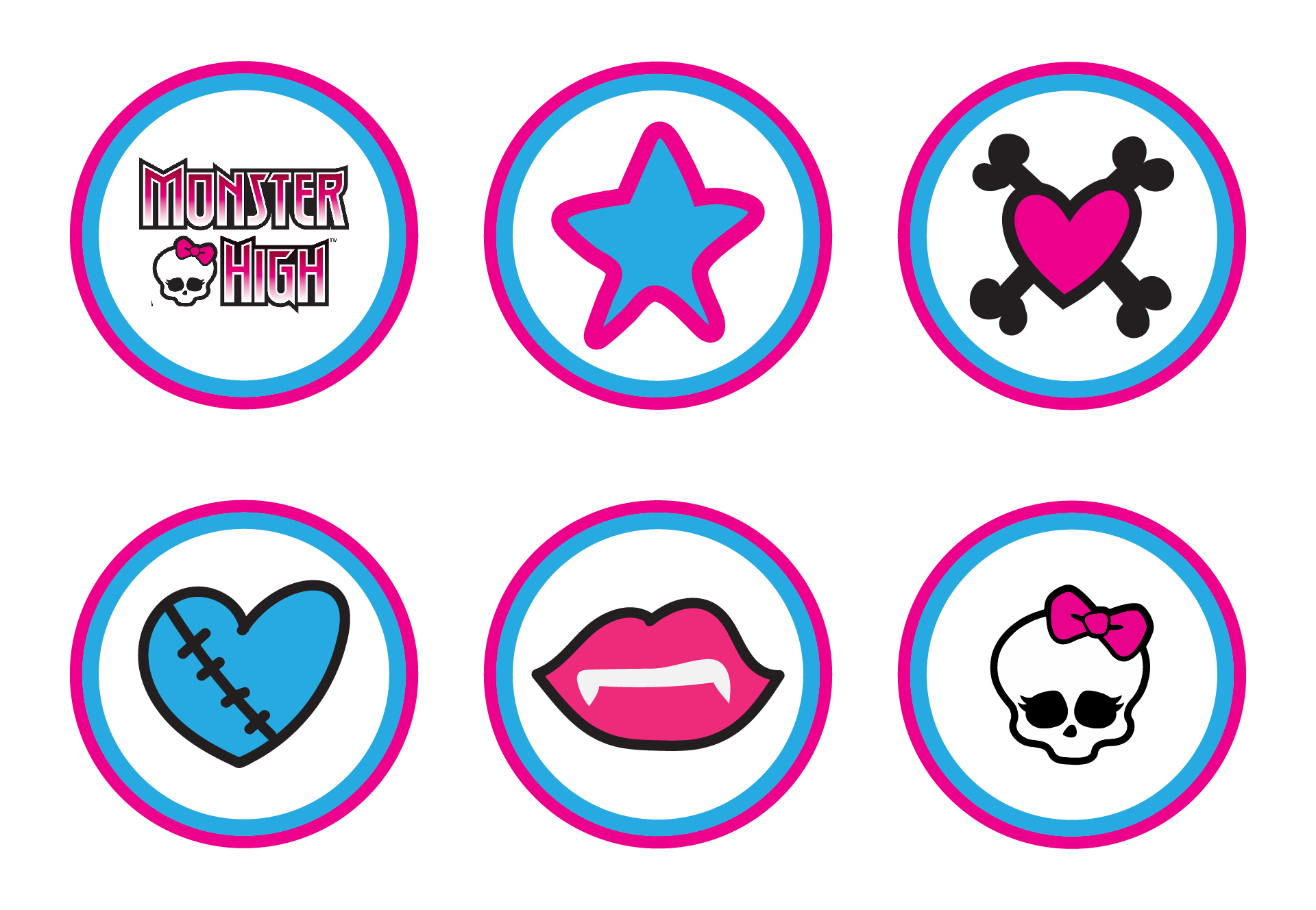 Monster High Cupcake Topper Designs