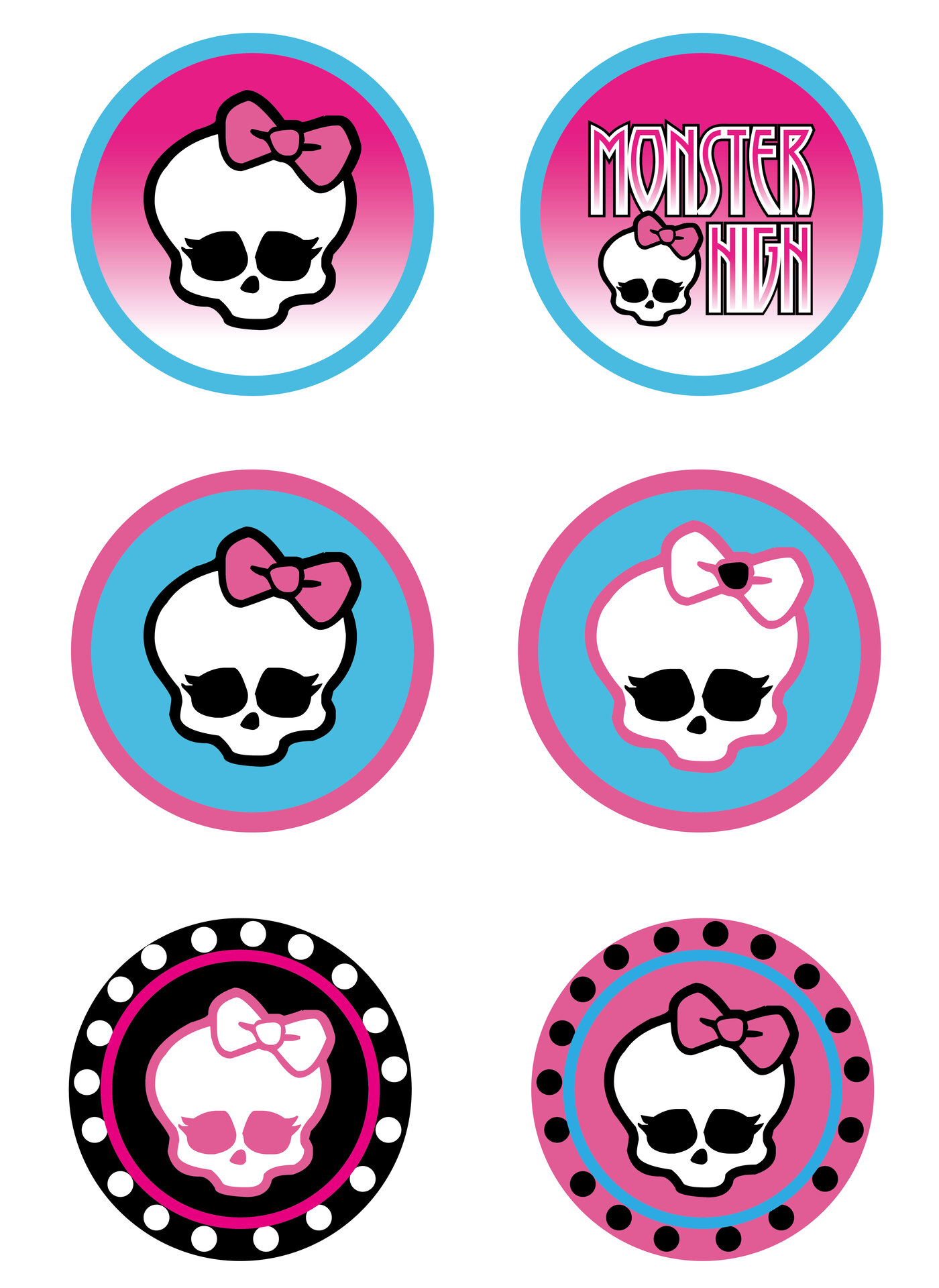 Monster High Themed Cupcake Toppers