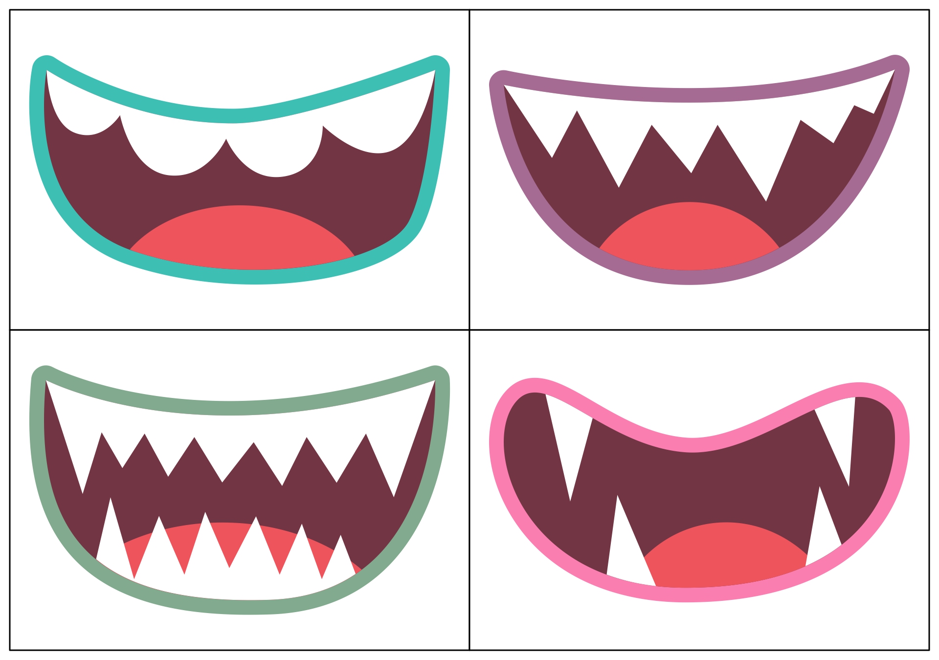 Monster Mouth Print Crafts for Preschool