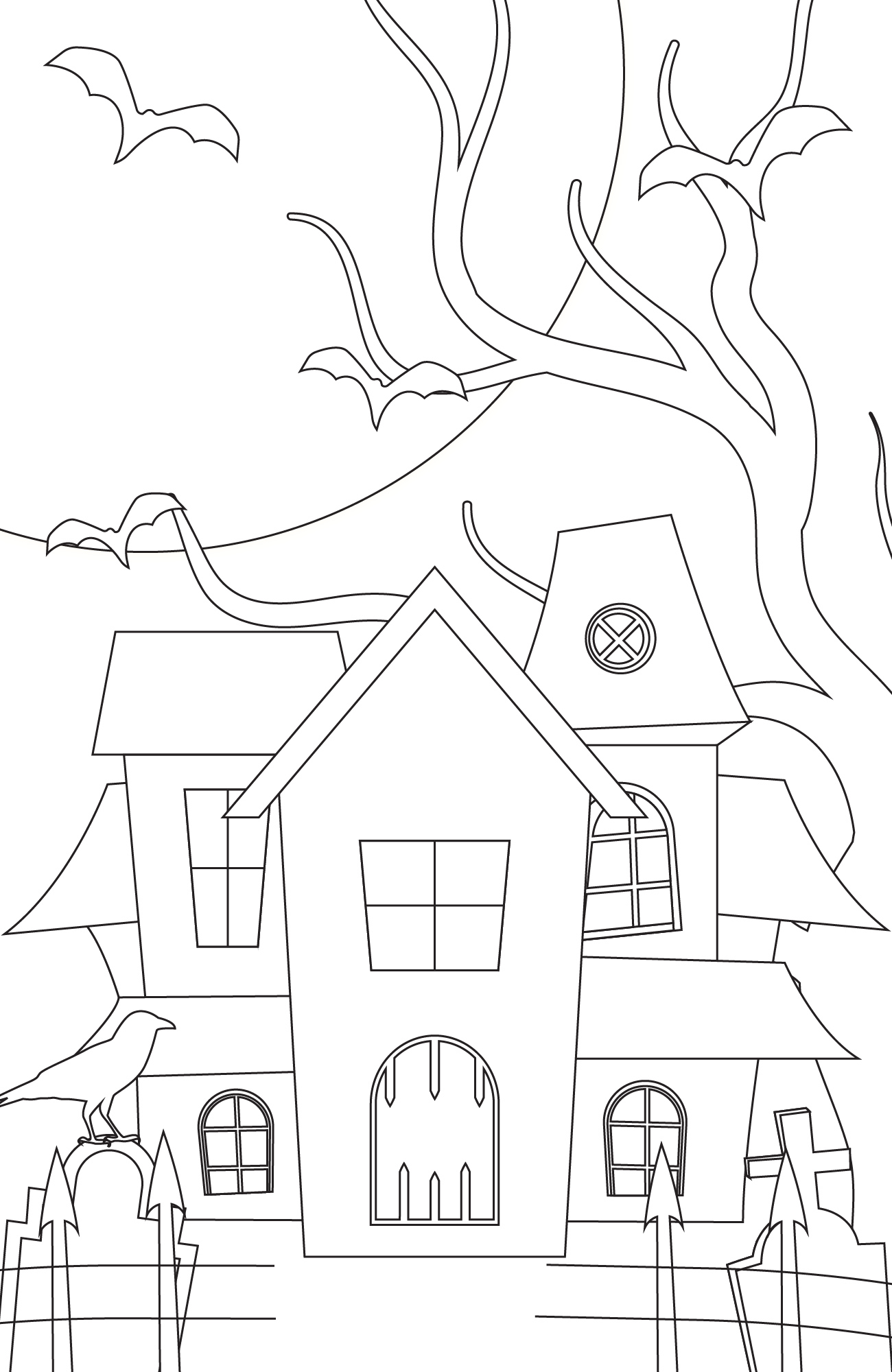 Mythical Haunted Houses Coloring Book Pages