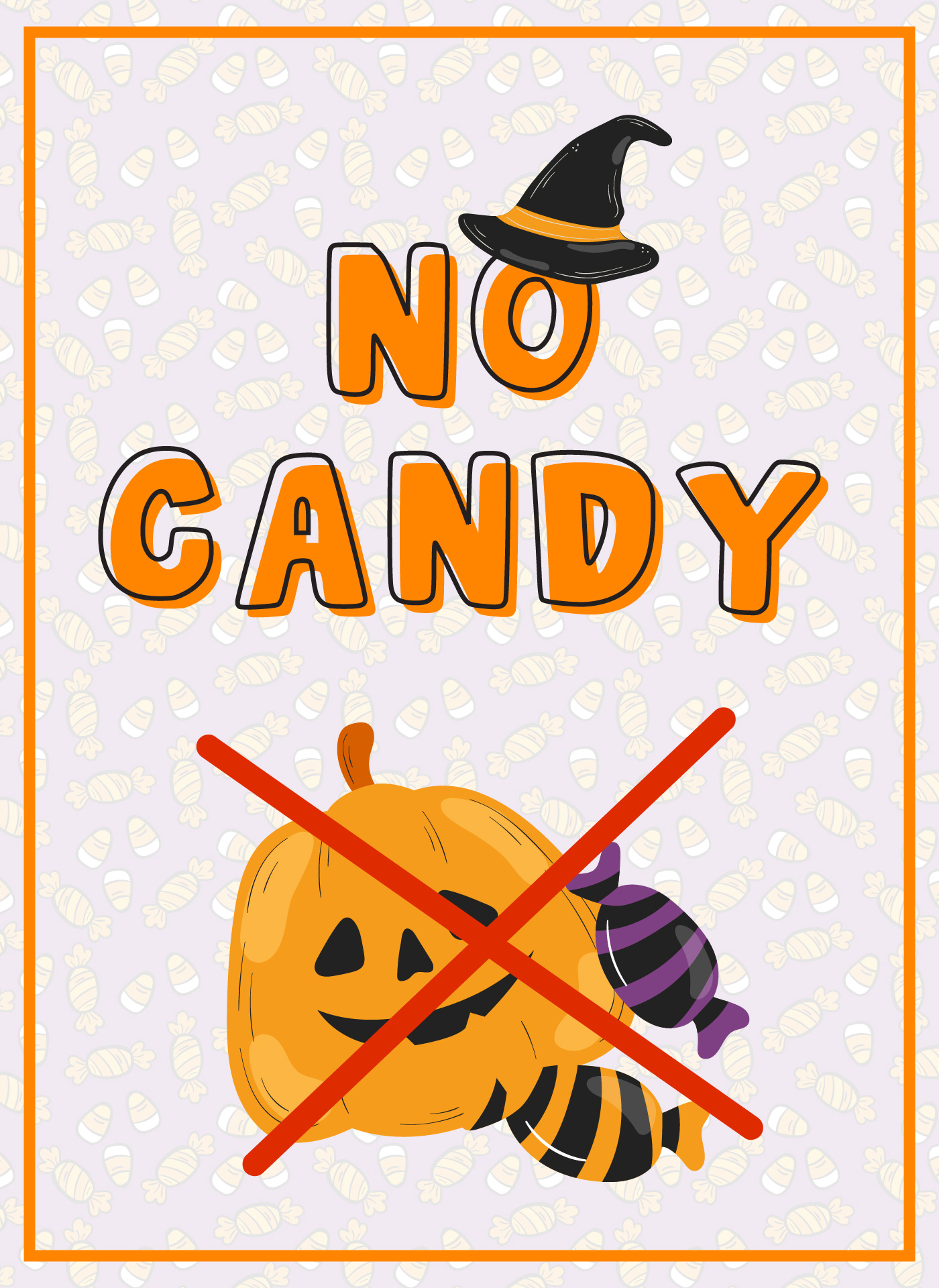 No Candy Trick or Treat Signs Printable