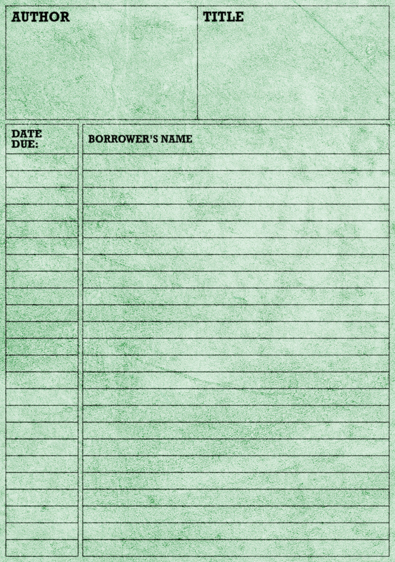 Old-Fashioned Library Card Printouts