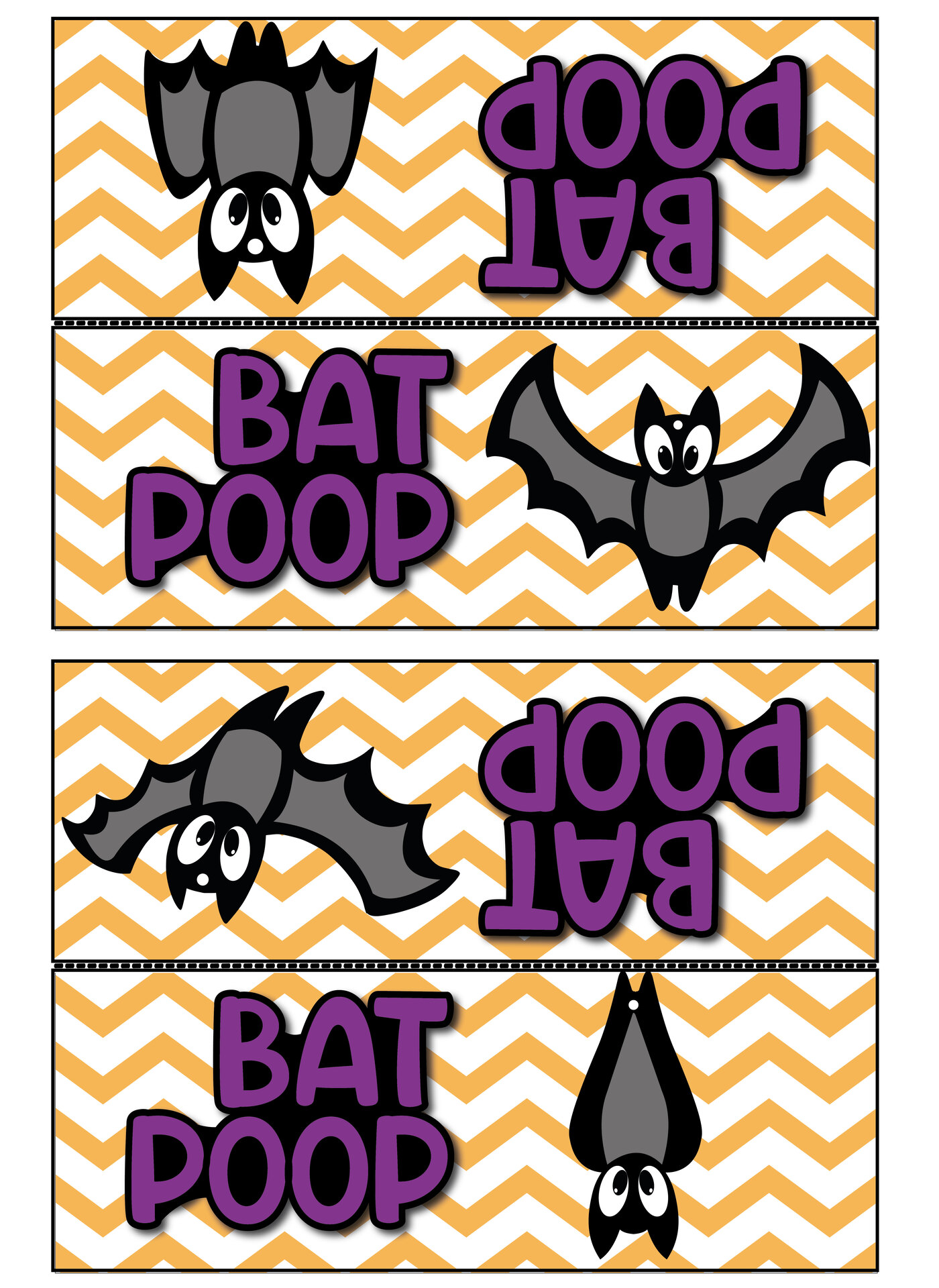 Printable Bat Poop Label for Halloween Party