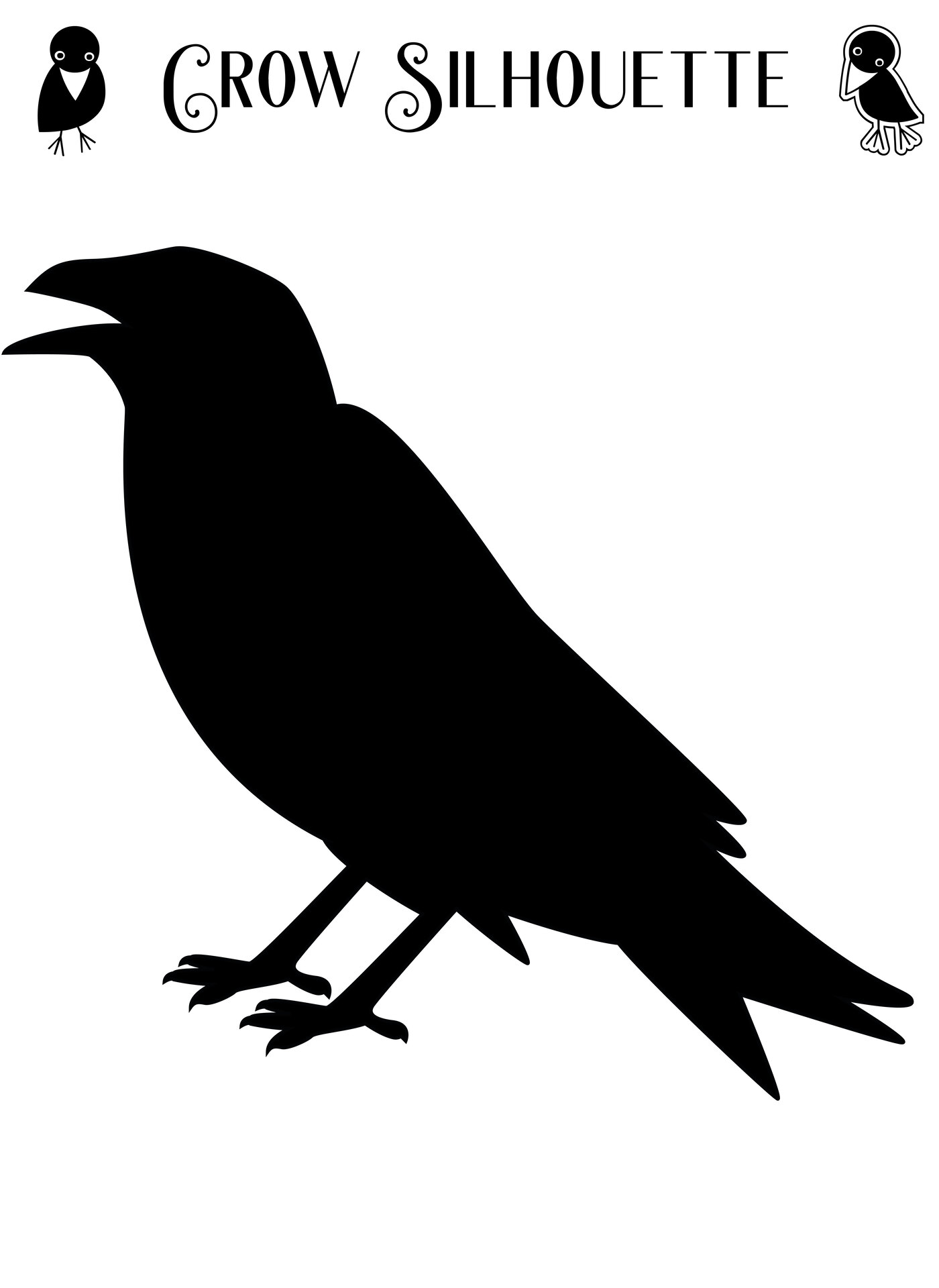 Printable Crow Silhouette Stencils