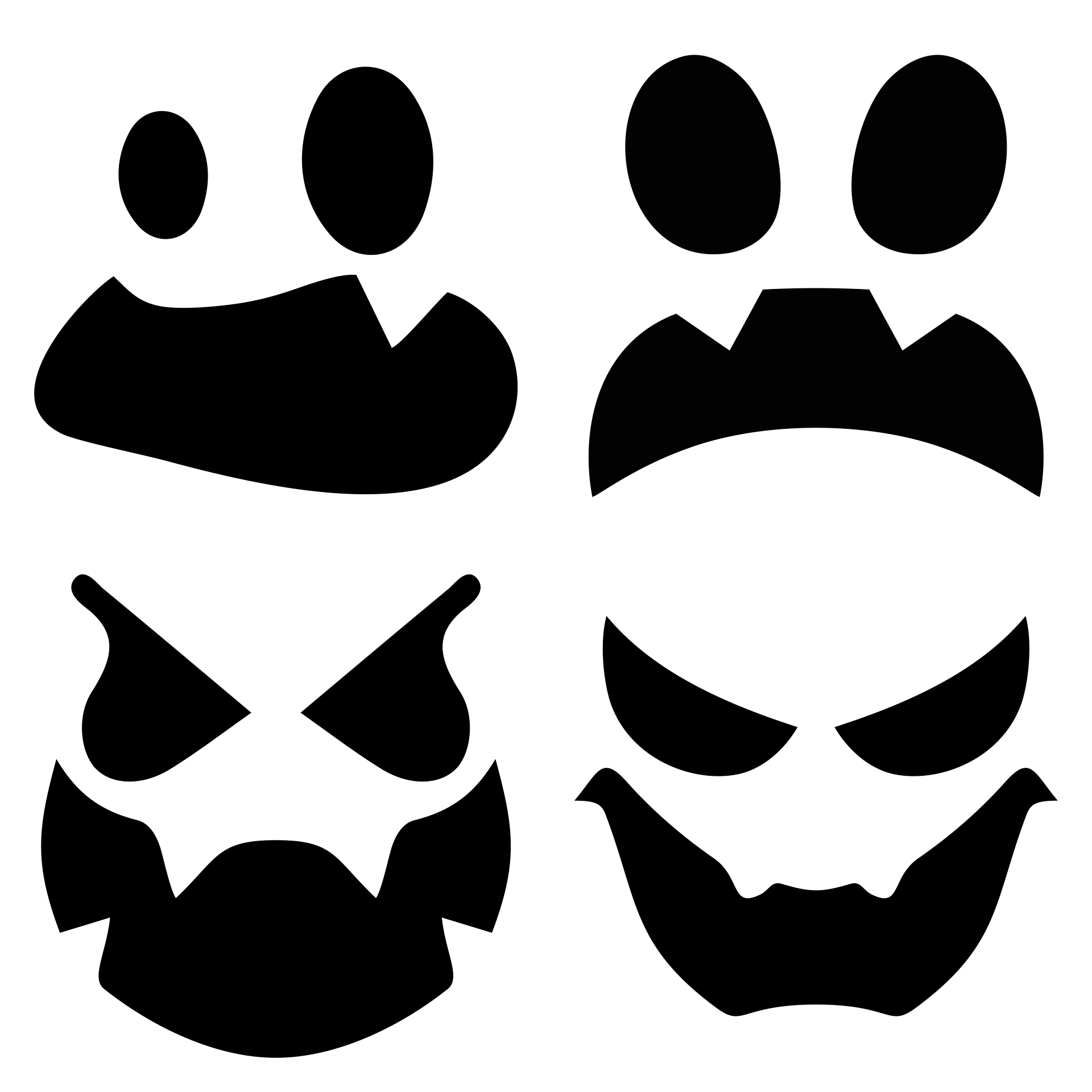 Printable Halloween Ghost Funny Faces