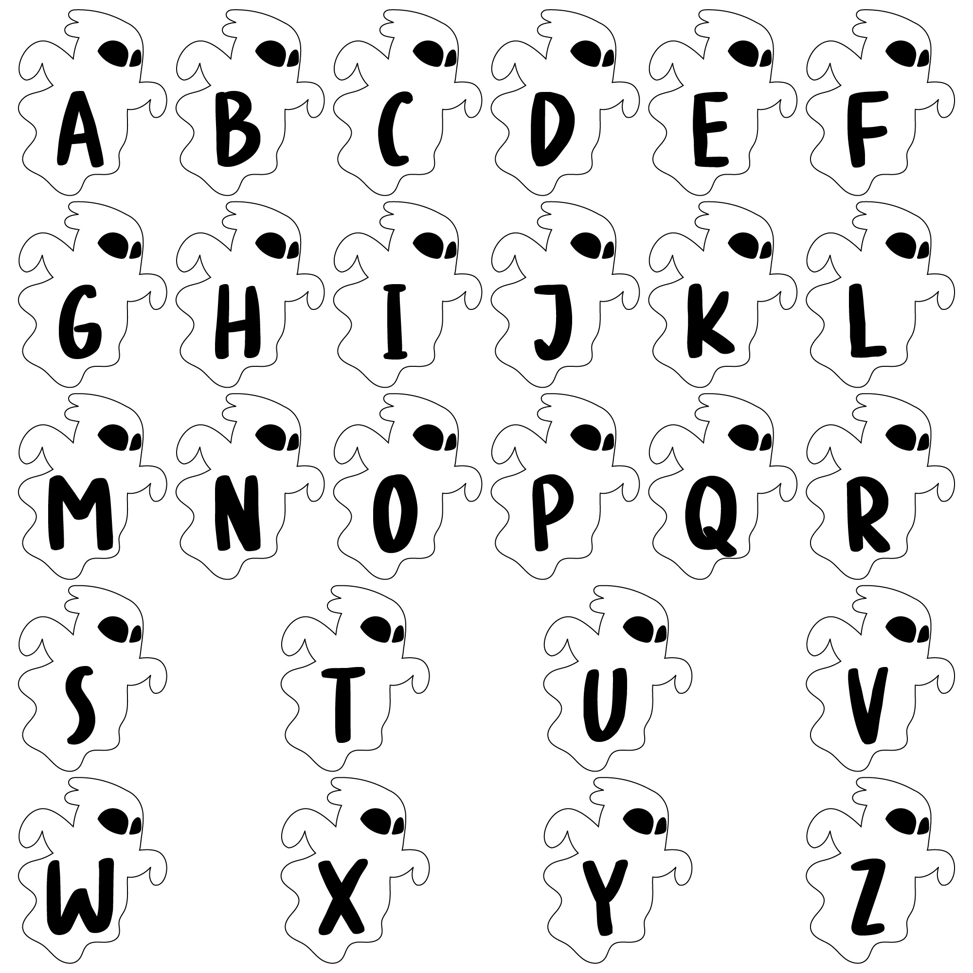 Printable Halloween Ghost Letter