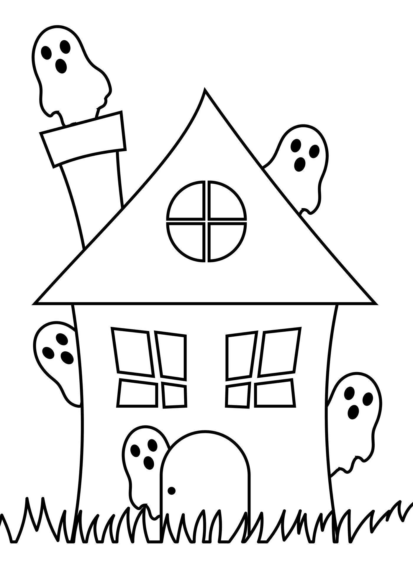 Printable Haunted House Coloring Pages