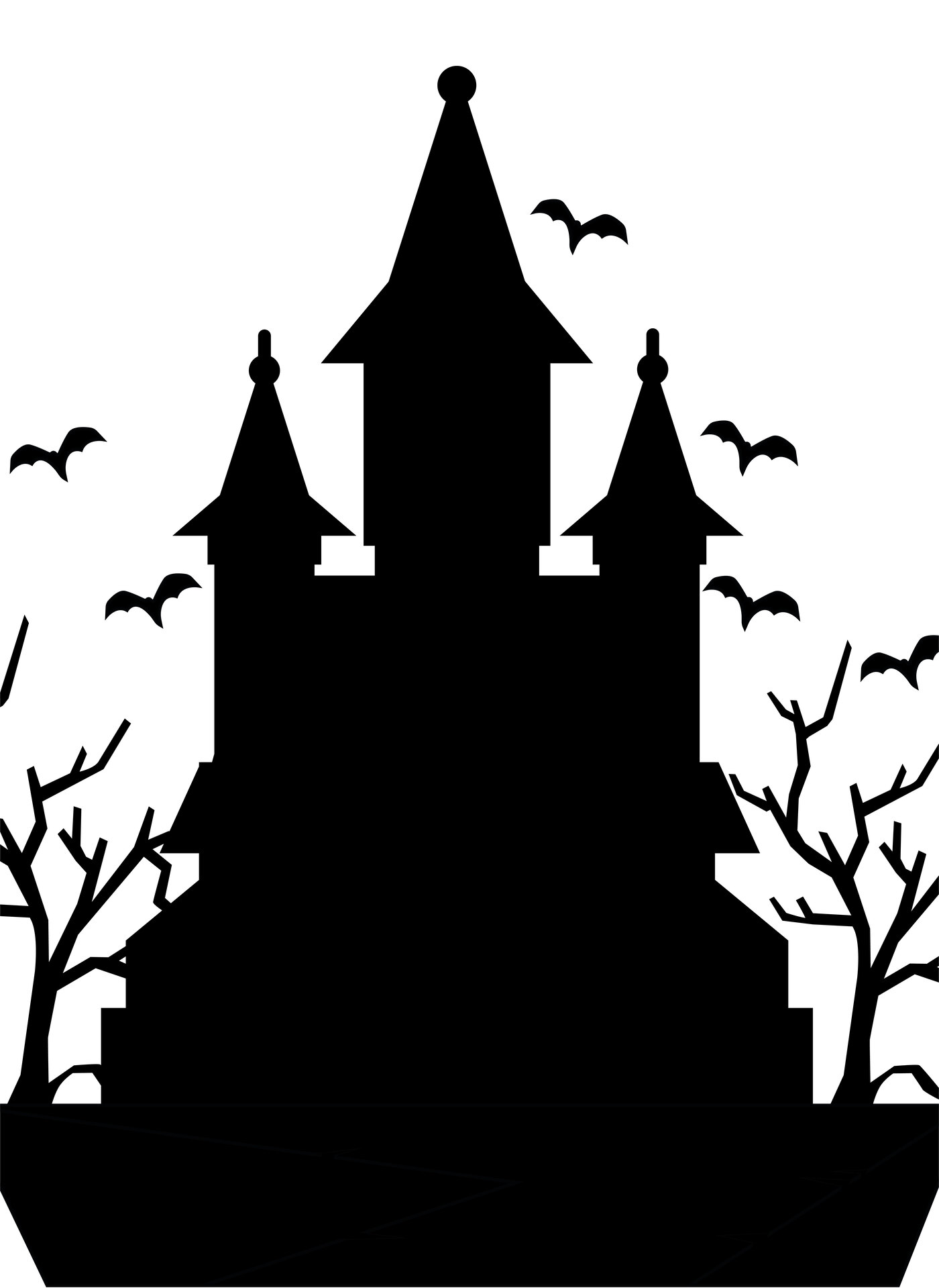 Printable Haunted House Silhouette