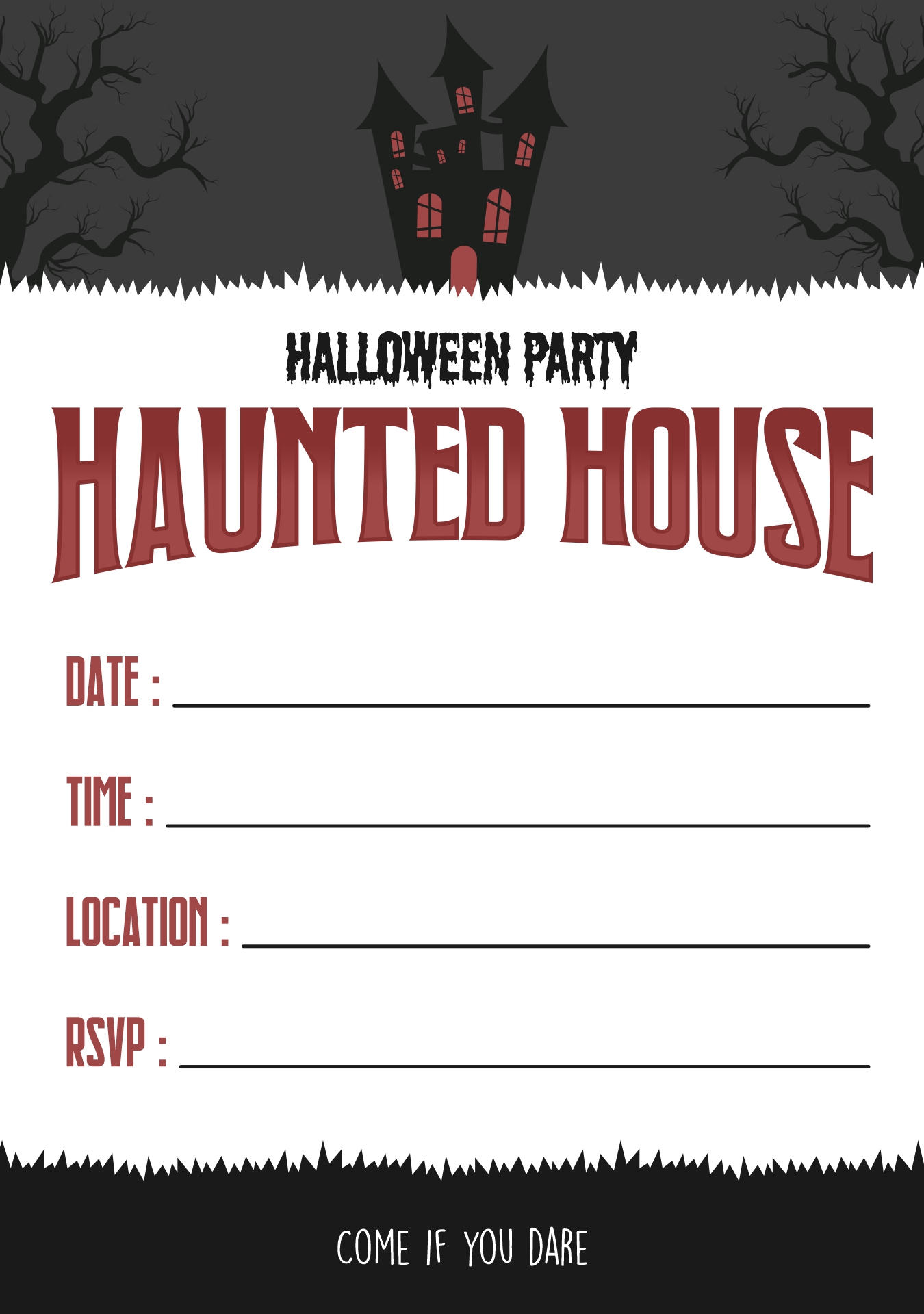 Printable Haunted Mansion Party Flyer