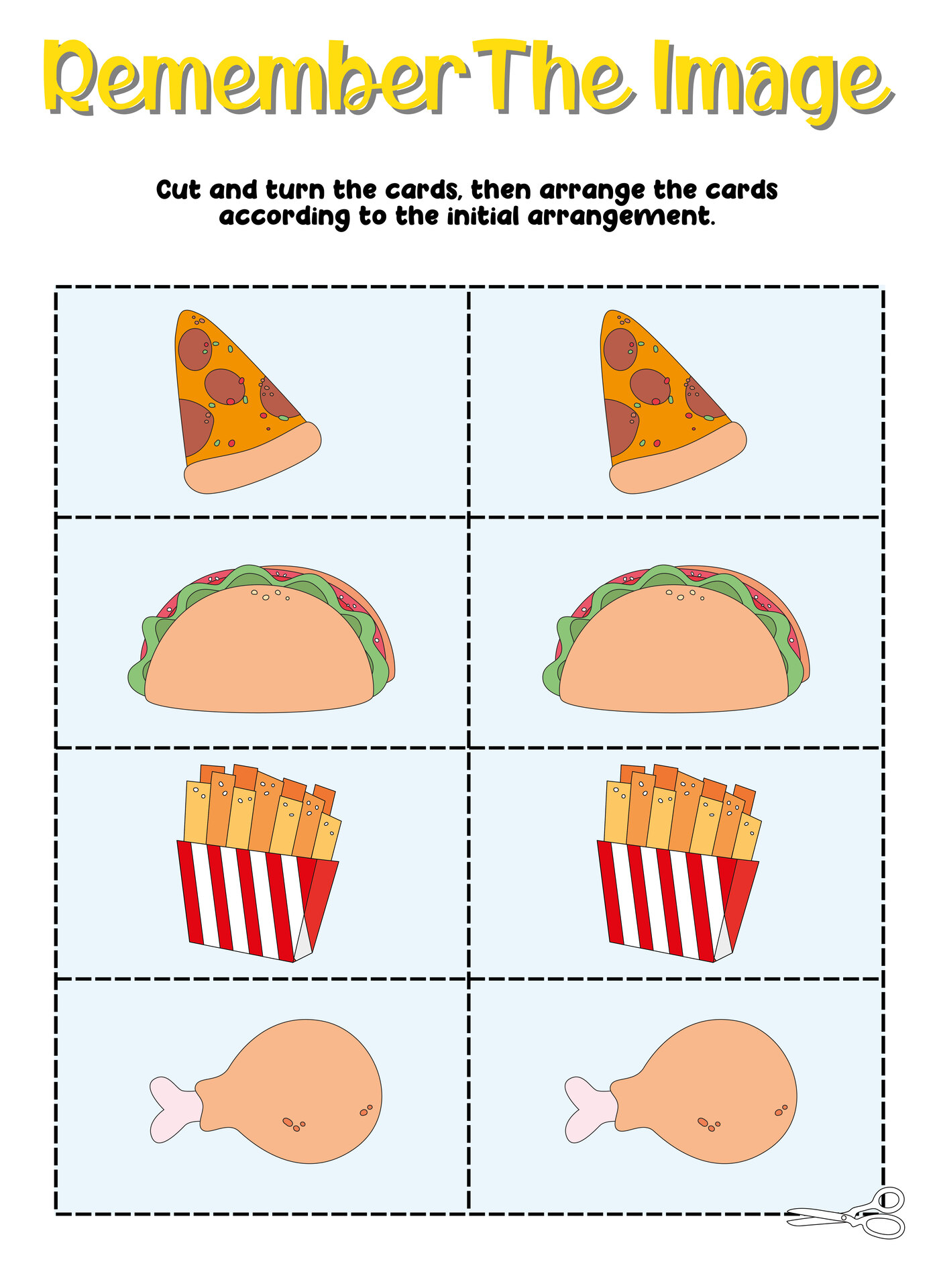 Printable Memory Game with Food Groups