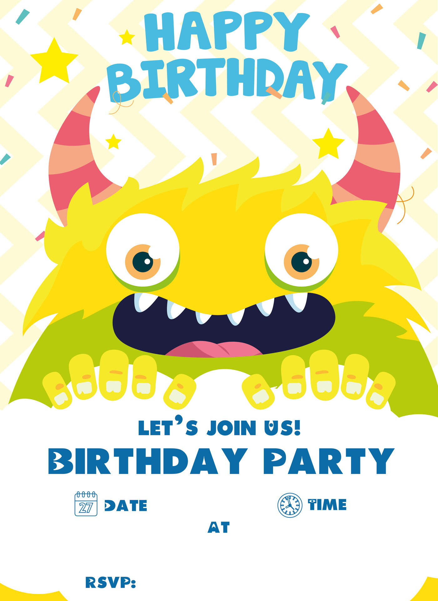 Printable Monster Birthday Invitations