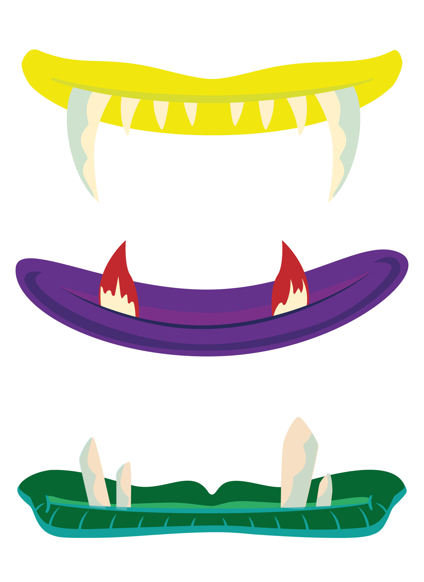 Printable Scary Monster Mouths for Halloween Party