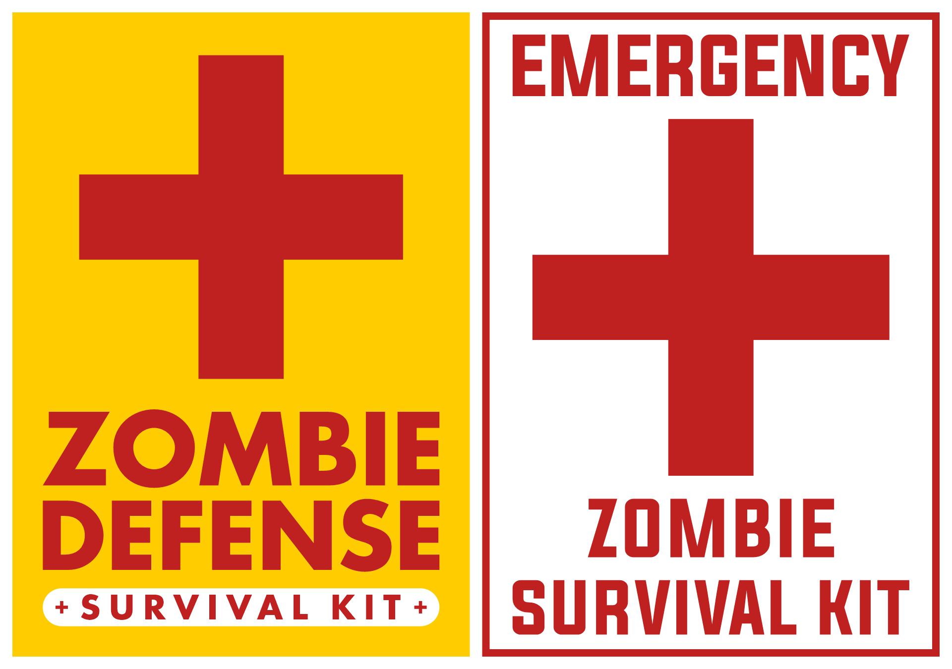 Printable Zombie Defense Kit Labels