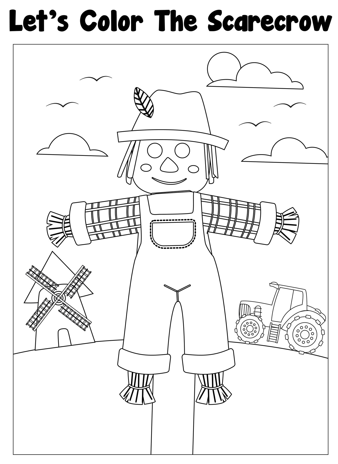 Scarecrow Coloring Pages for Kids