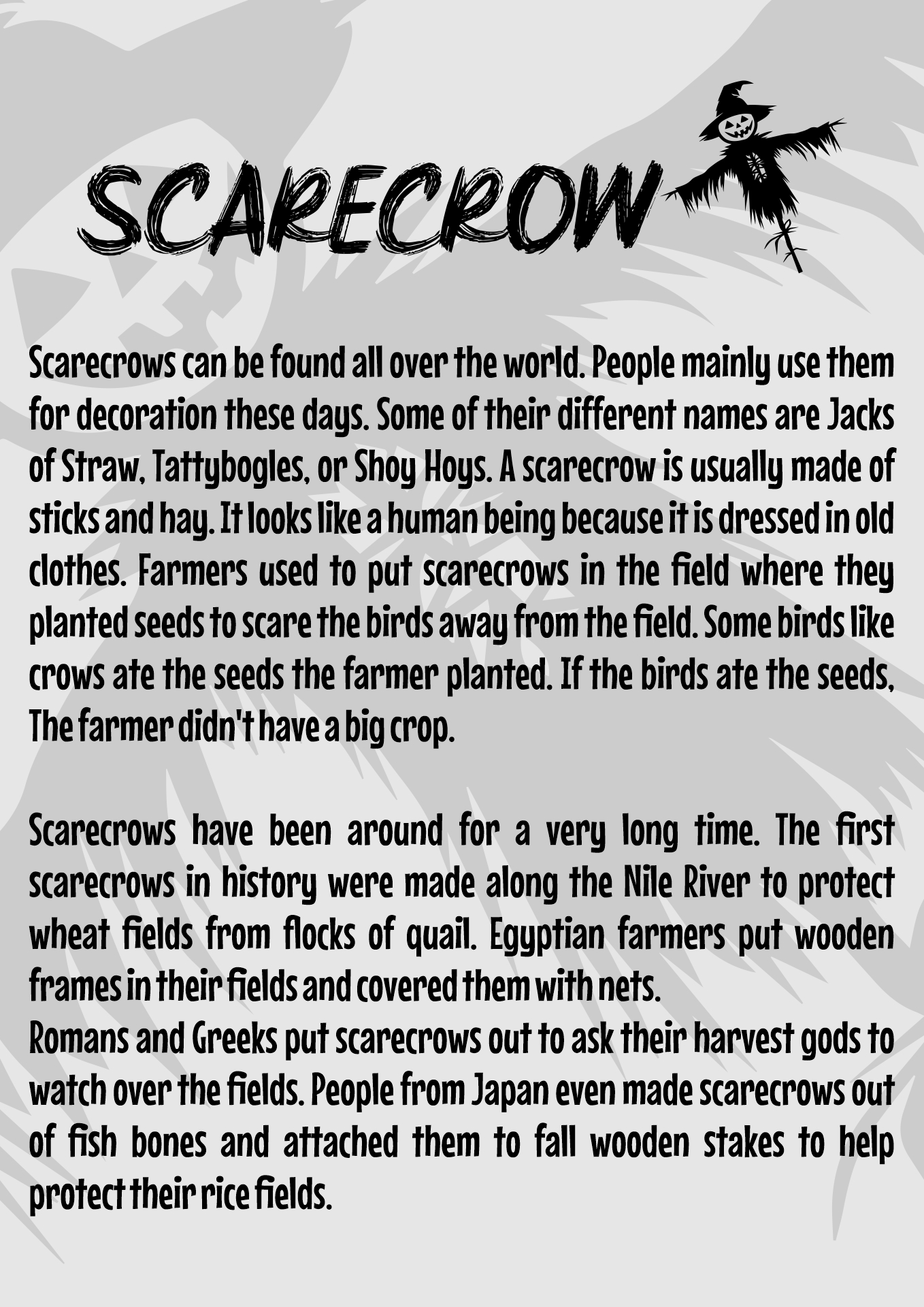 Scarecrow-Themed Reading Comprehension Worksheets