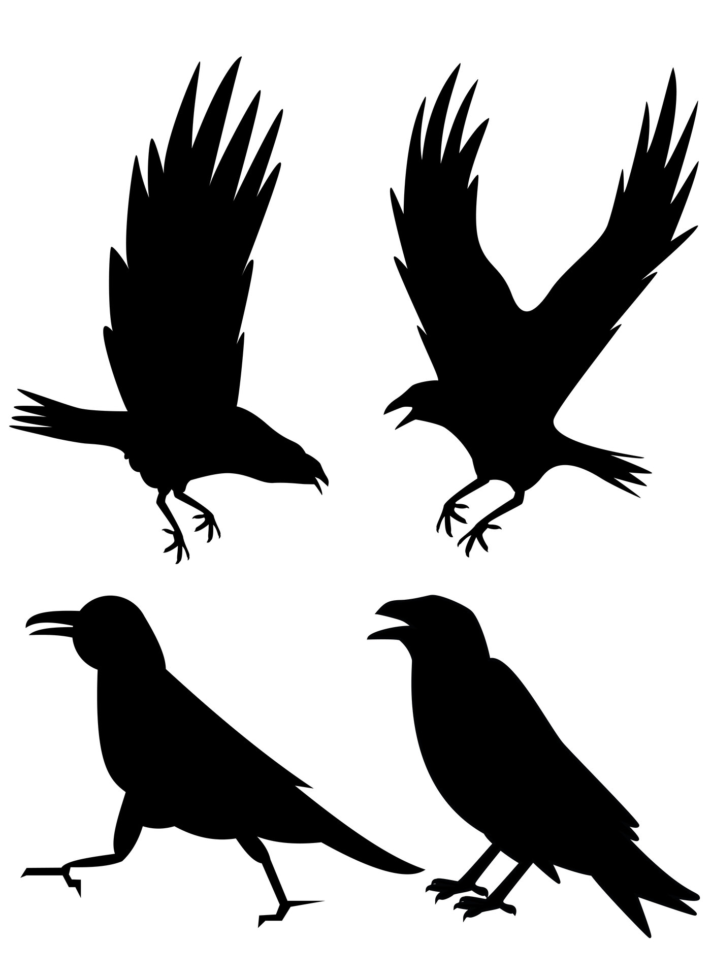 Small Crow Stencils for Halloween Decoration