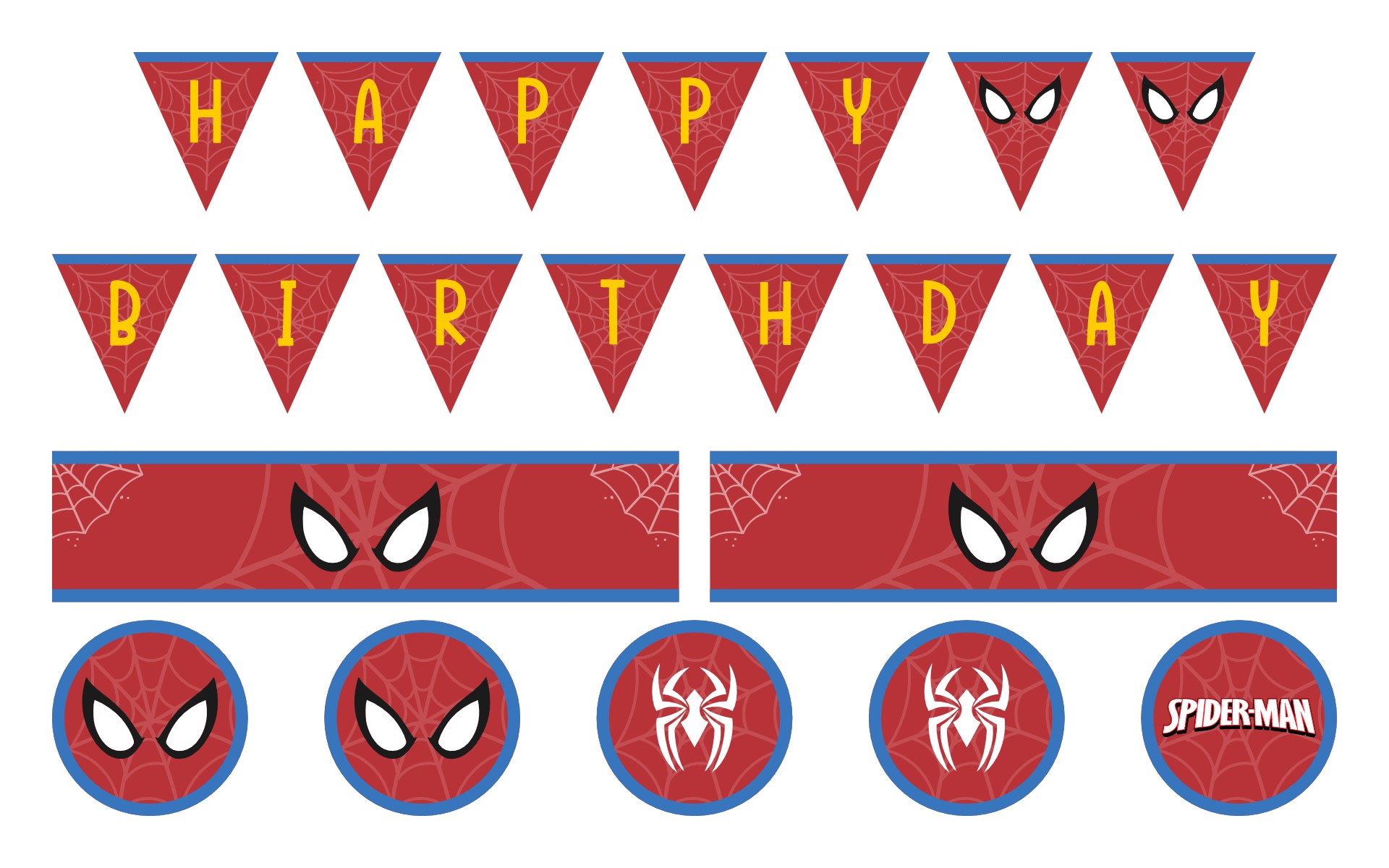 Spider-Man Birthday Banner Symbol Printable