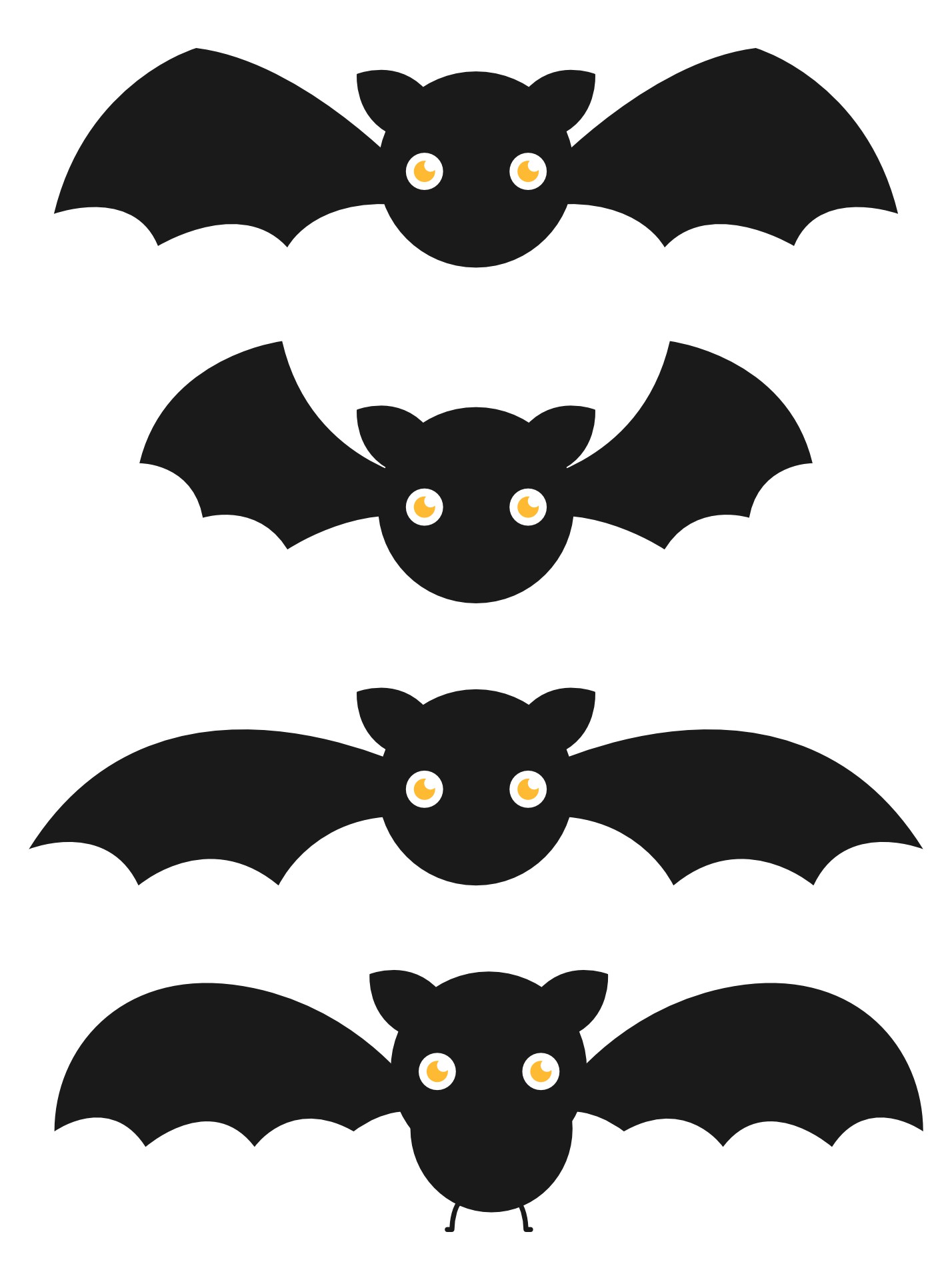 Spooky Bat Silhouette Printouts