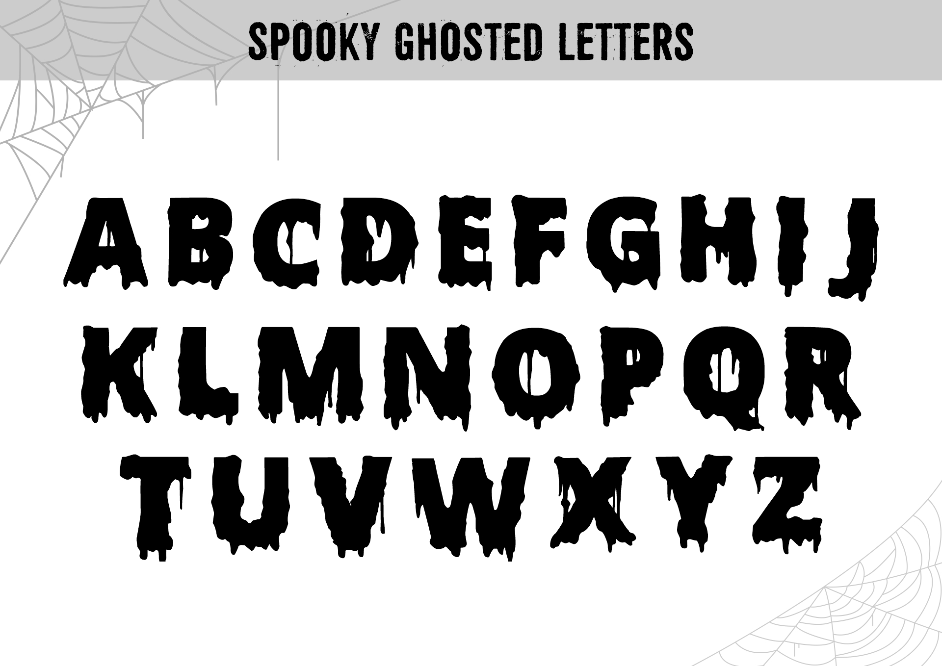 Spooky Themed Ghosted Letter Printables