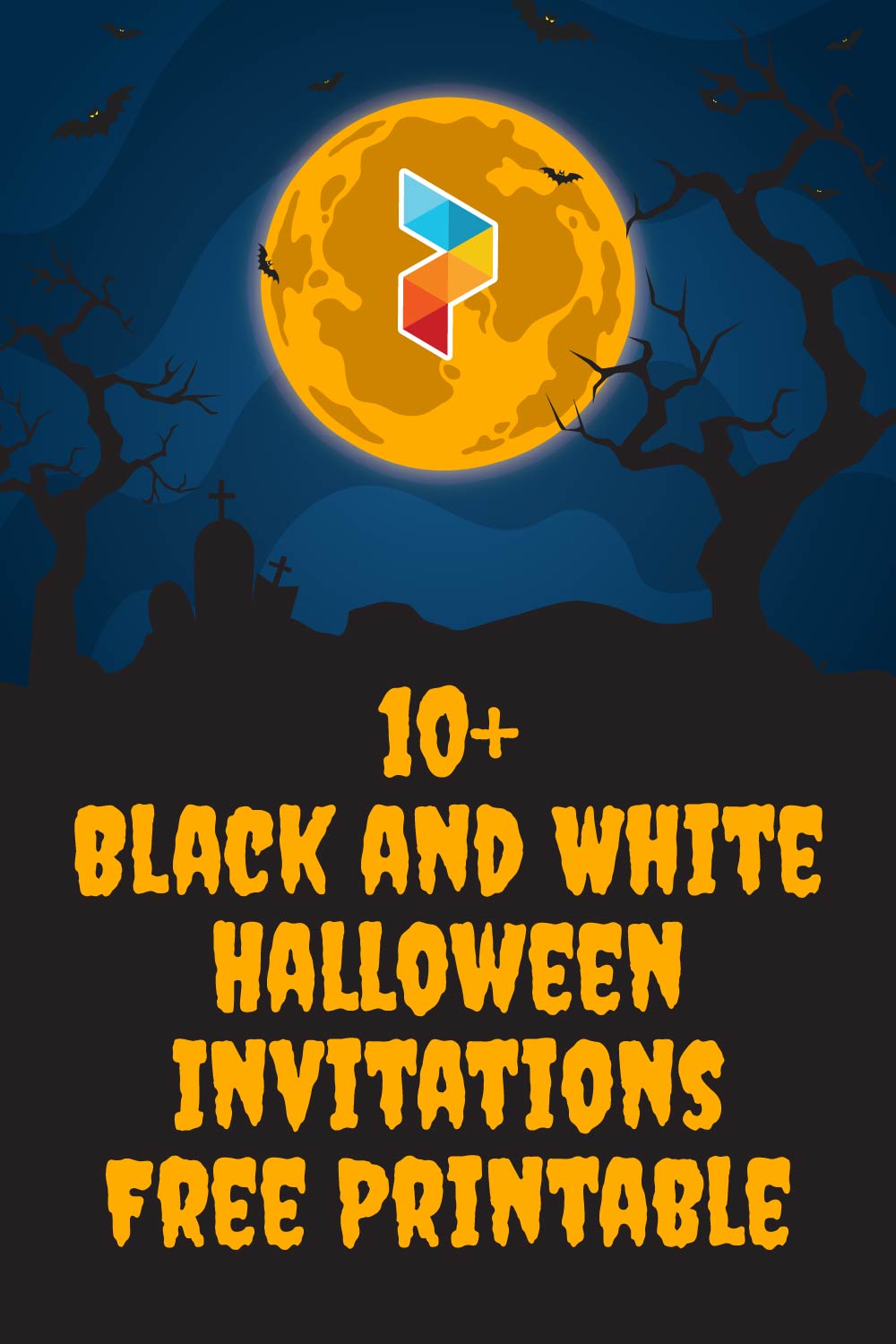 Black And White Halloween Invitations