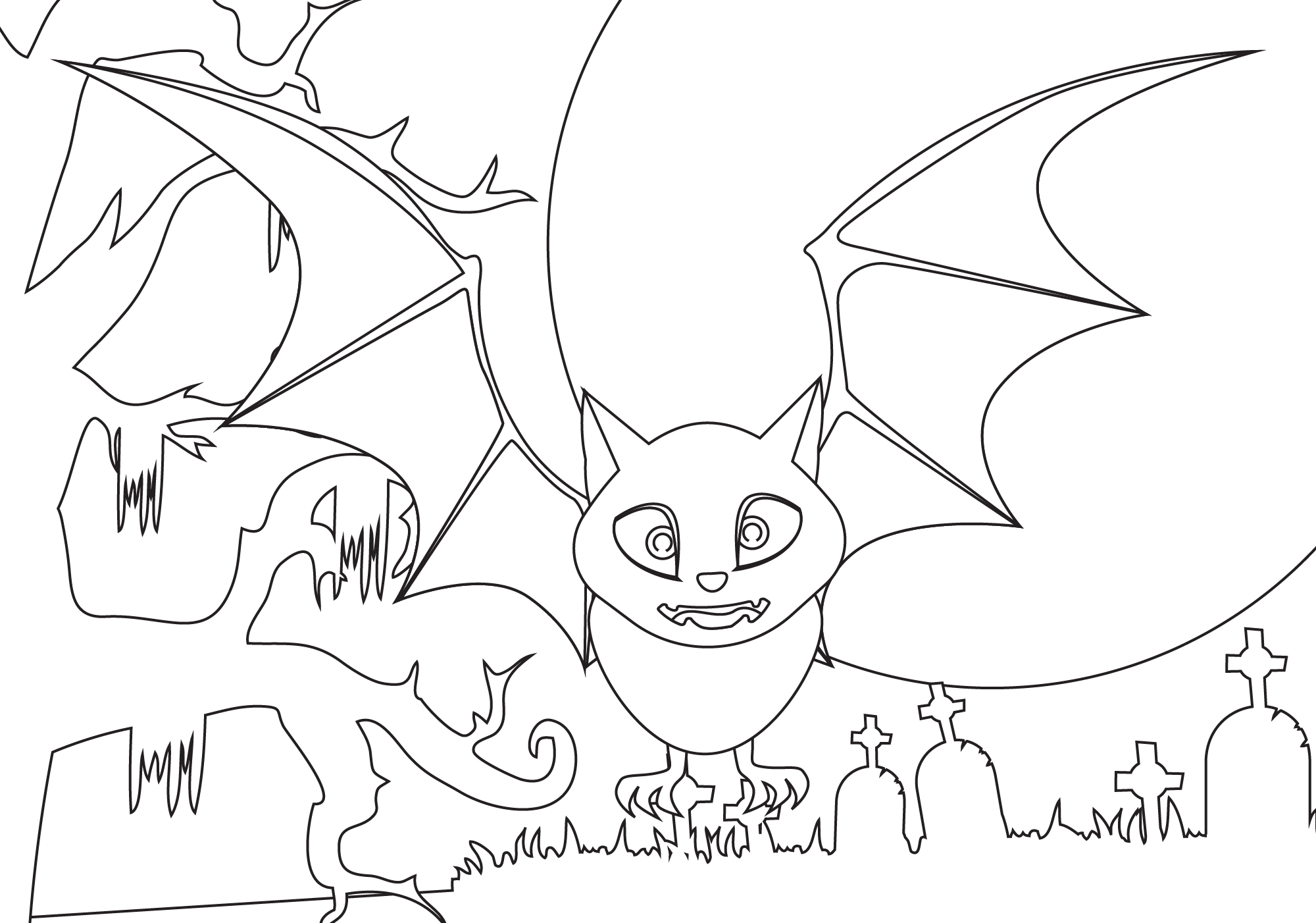 Vampire Bat Coloring Pages Printable