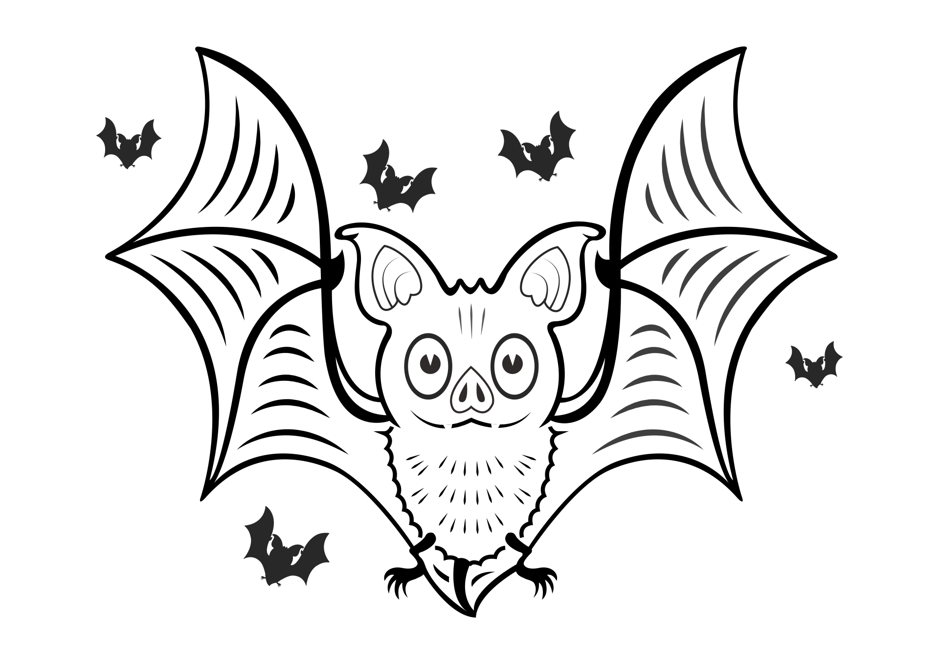 Vampire Bat Halloween Coloring Worksheets Printable