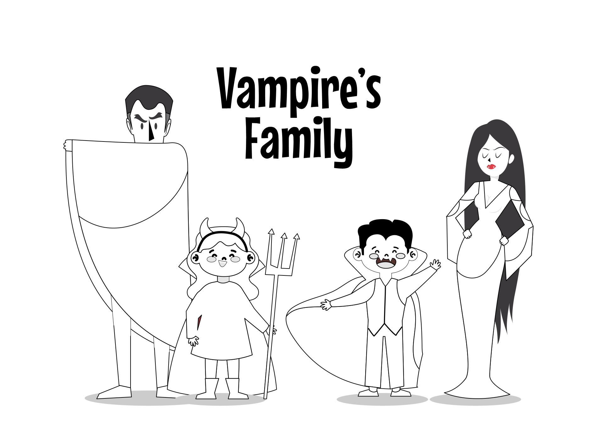 Vampire Family Coloring Sheets Printable