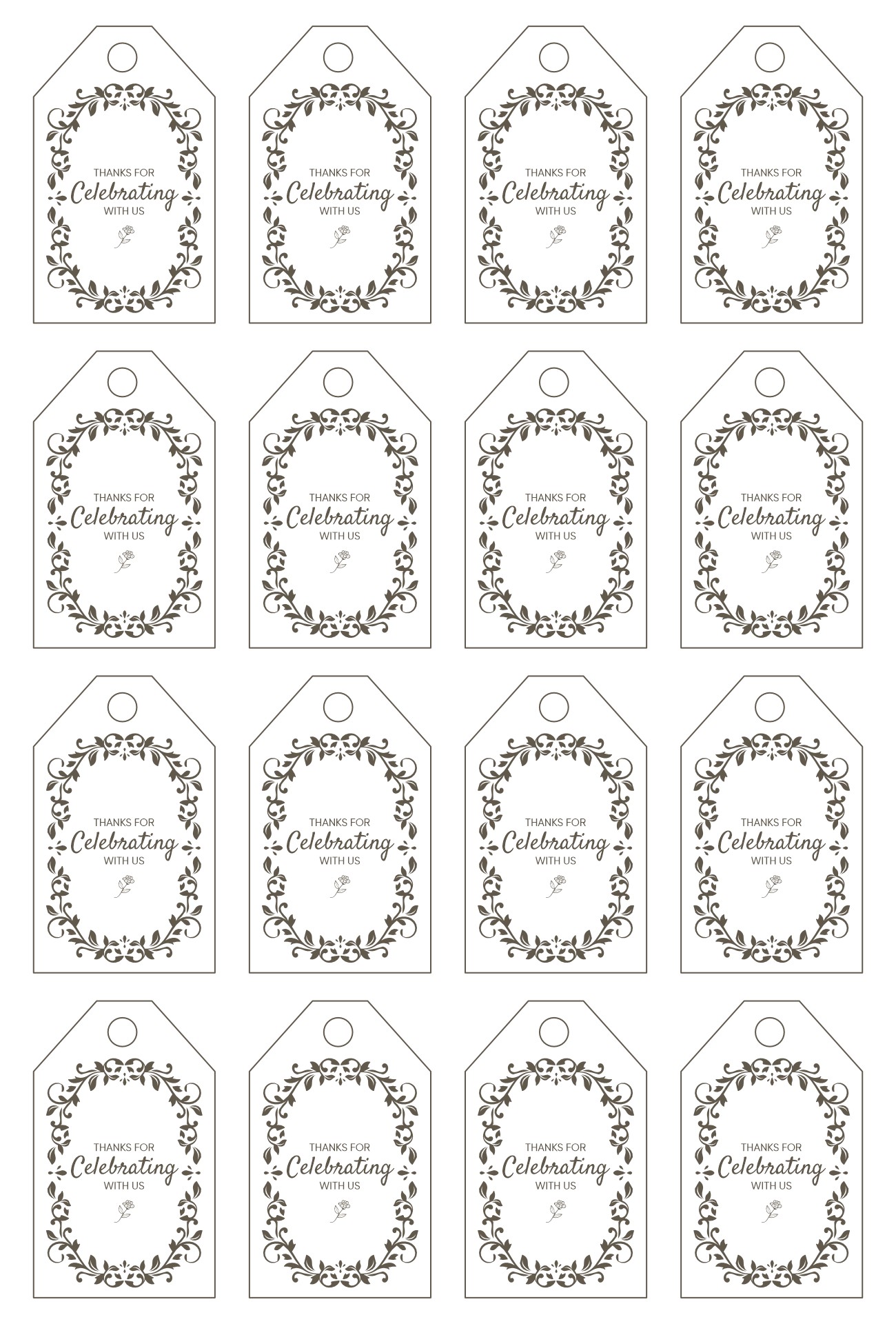 Wedding Favor Printable Treat Bags