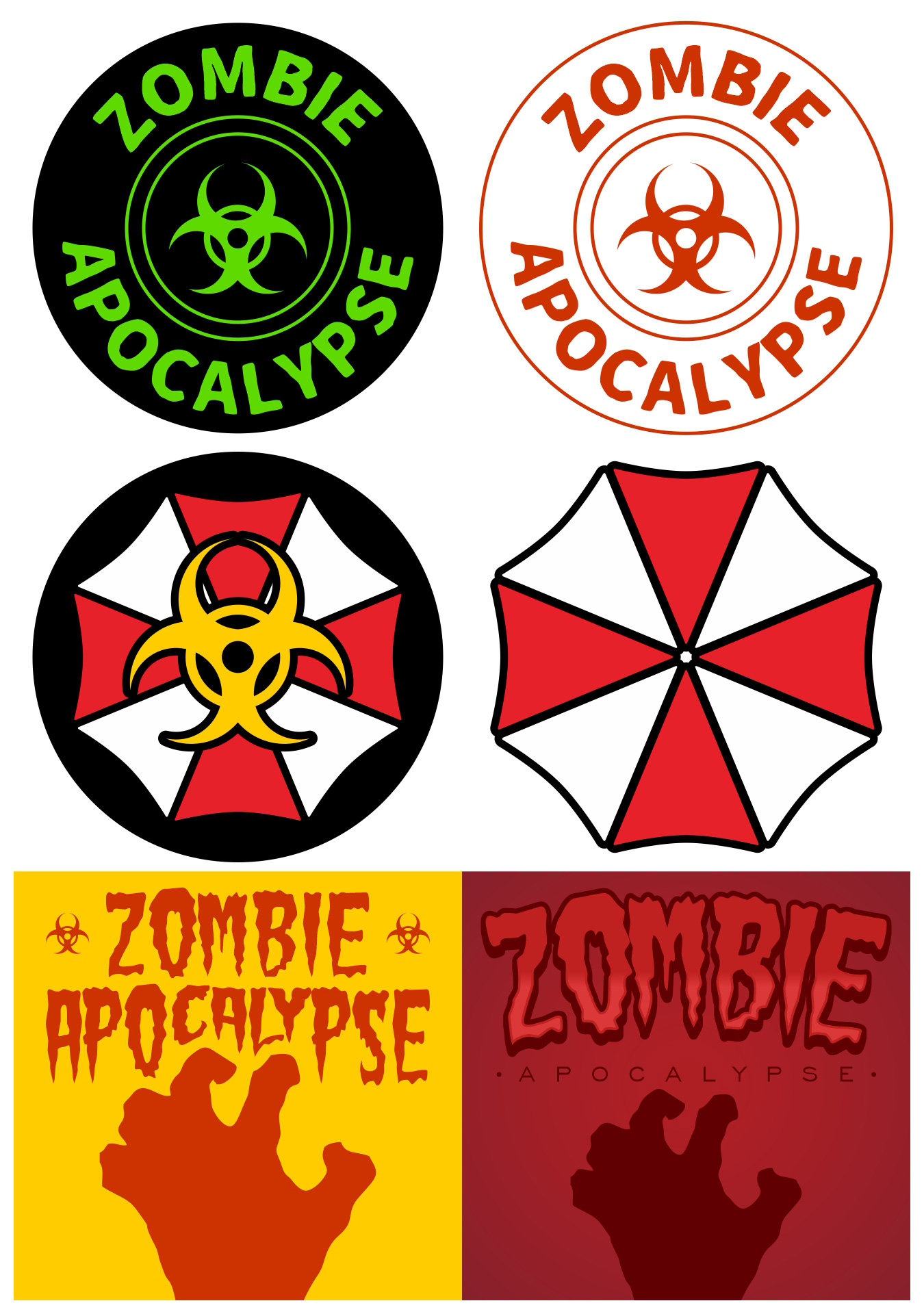 Zombie Apocalypse Kit Sticker Set