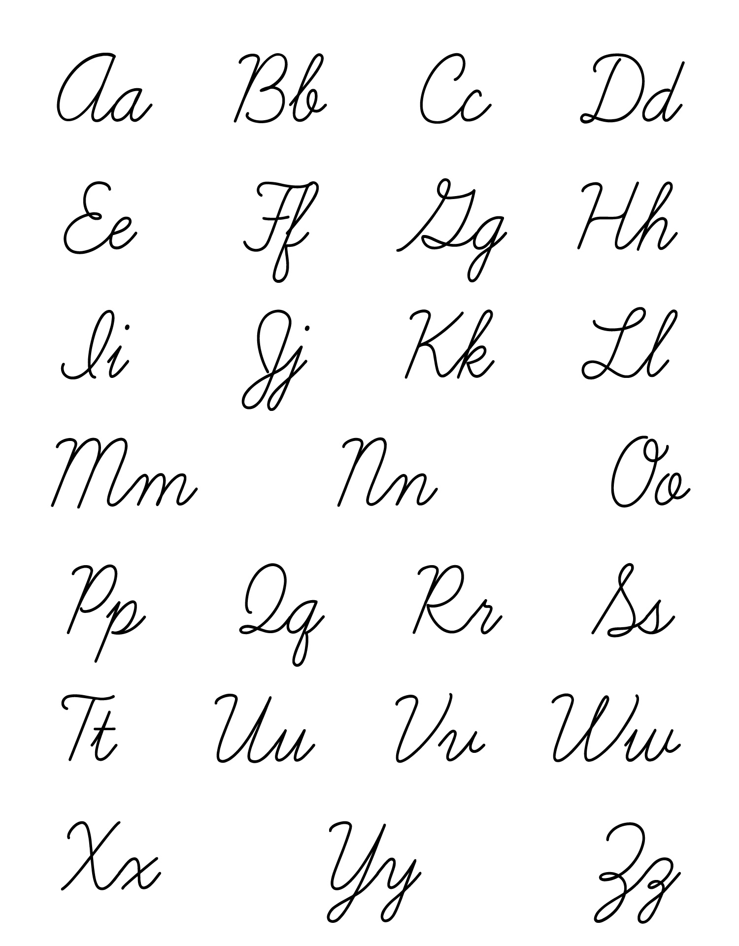 3 Inch Cursive Letters Printable