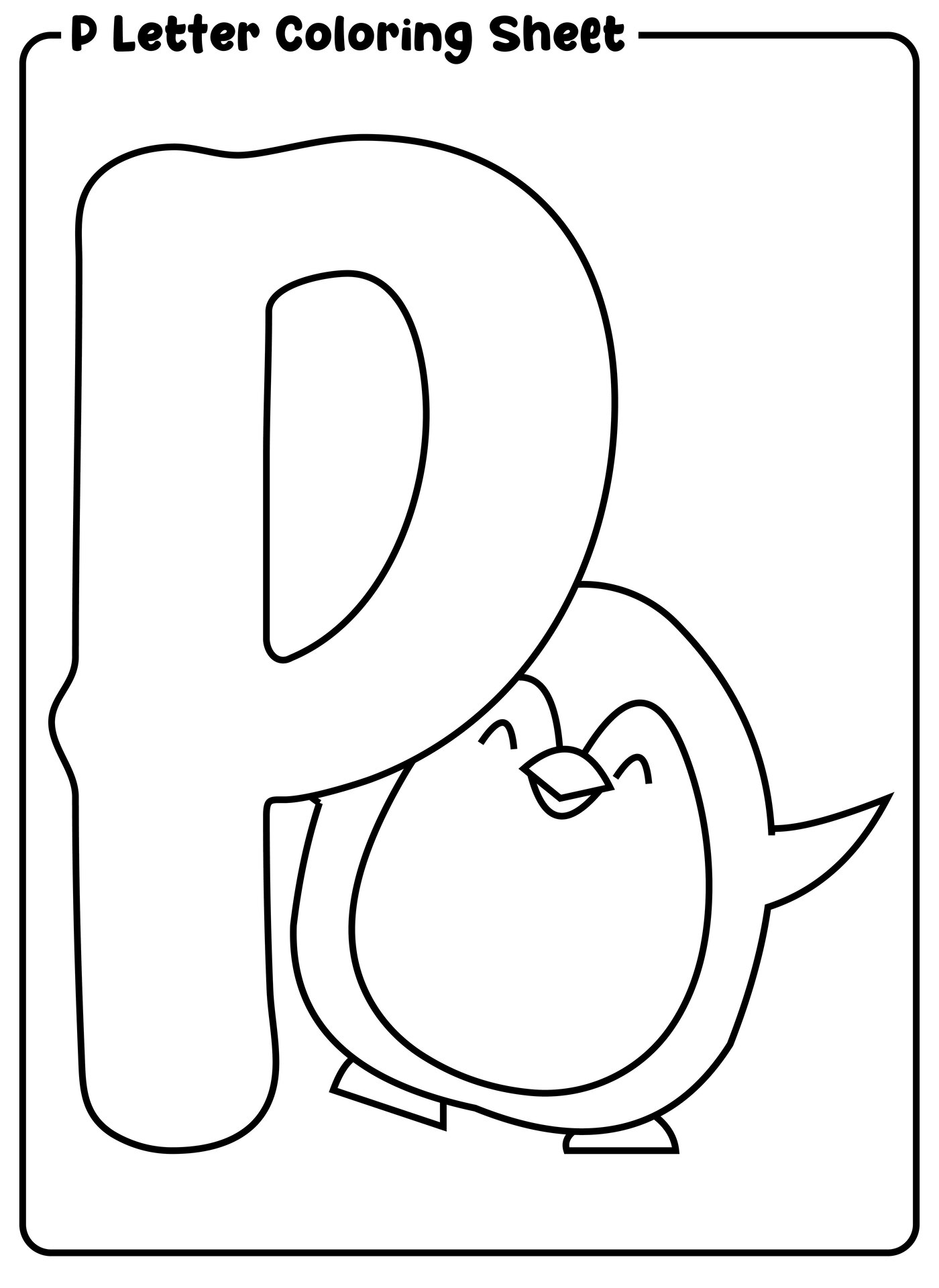 Adorable Letter P Coloring Sheets