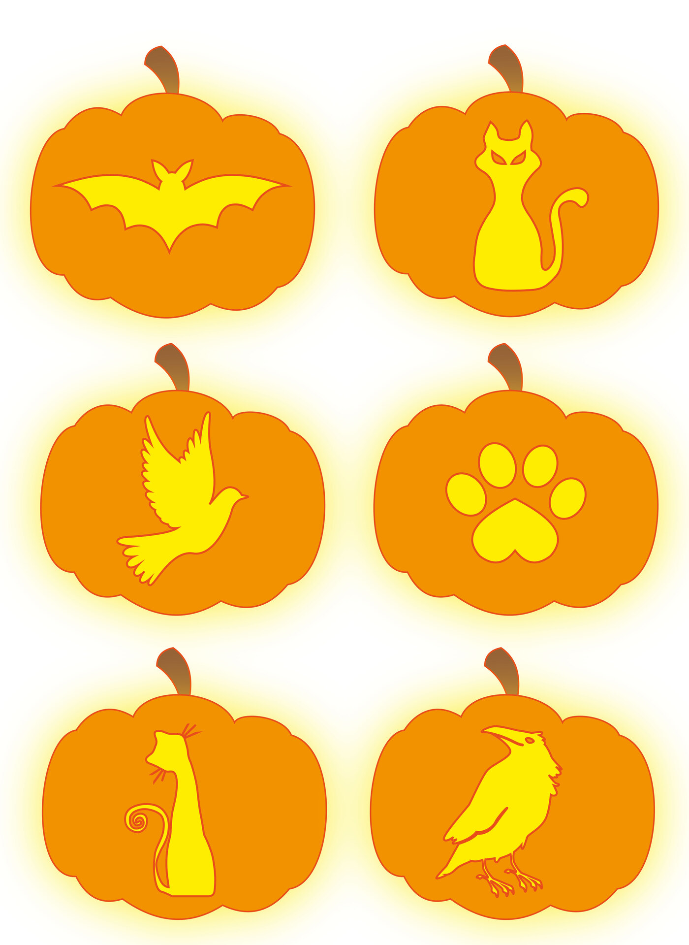 Animal Themed Pumpkin Carving Stencils