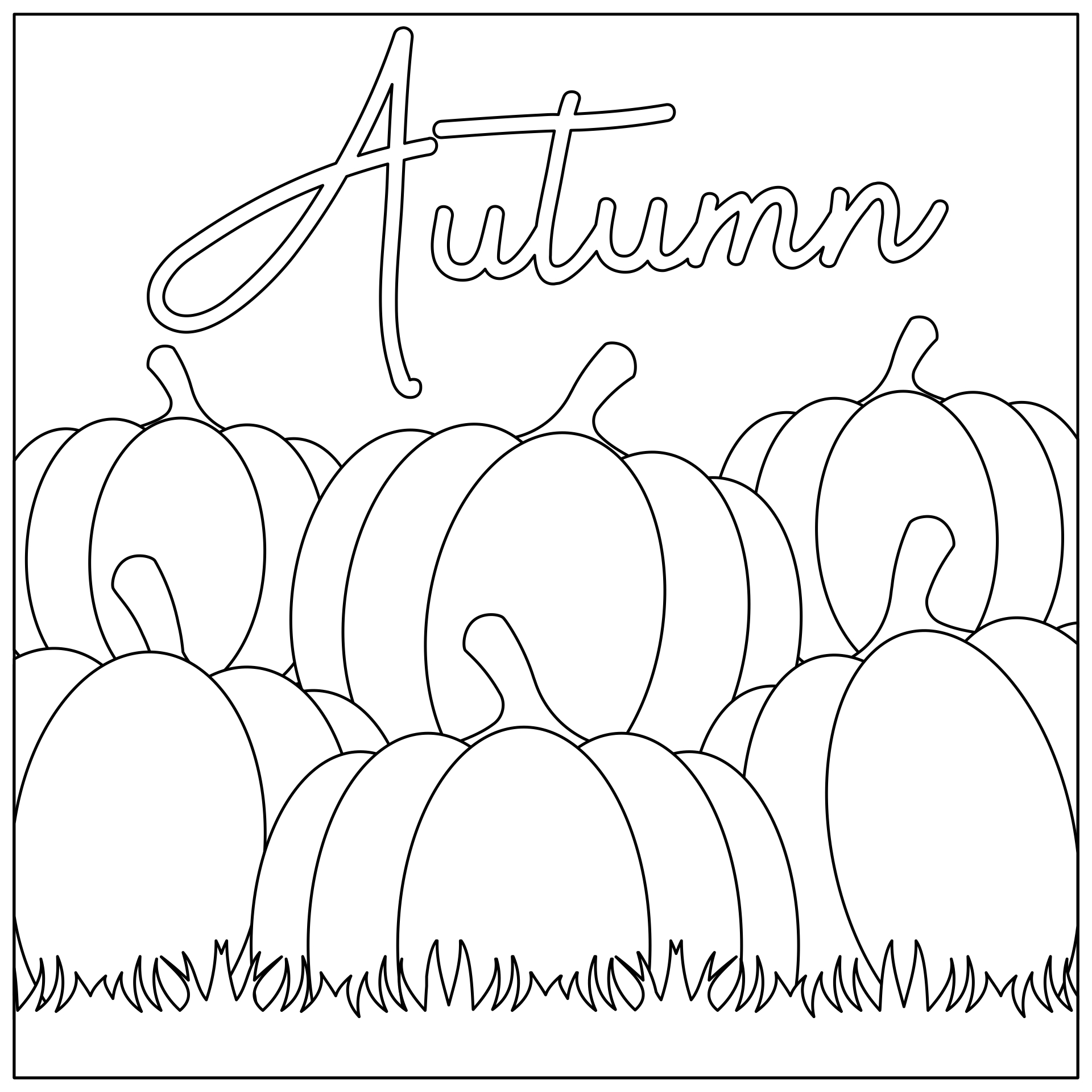 Autumn Pumpkin Coloring Sheets