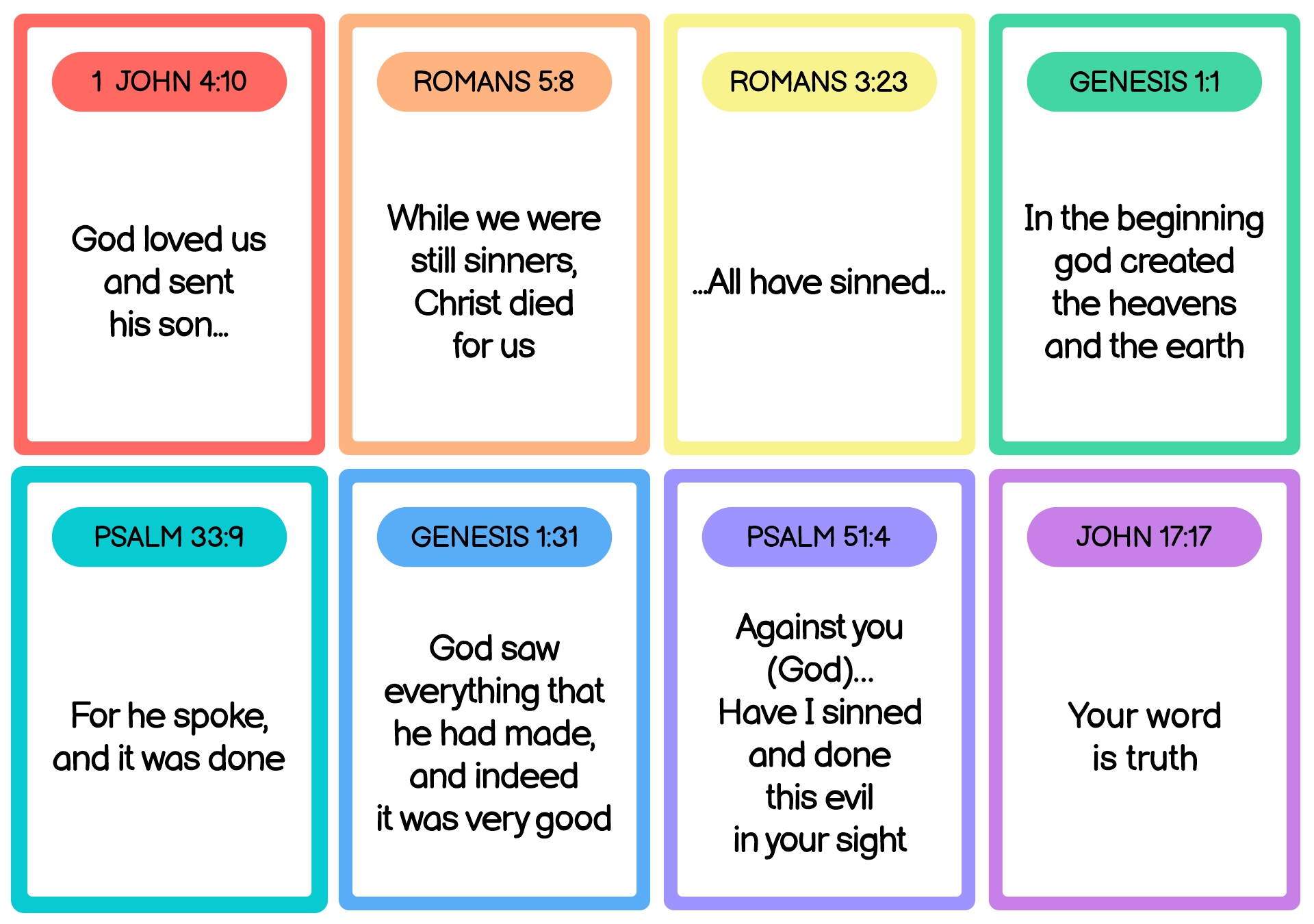 Awana Bible Memory Cards